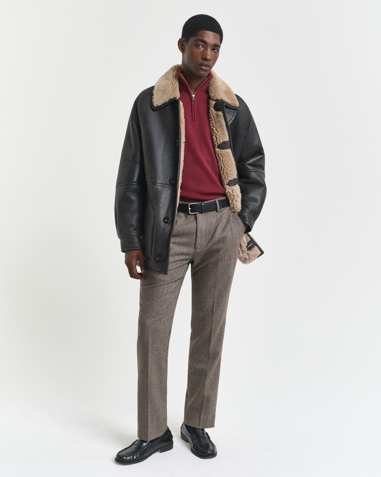 Gant Schipperstrui CASUAL COTTON HALFZIP met geborduurd grafisch logo op de borst