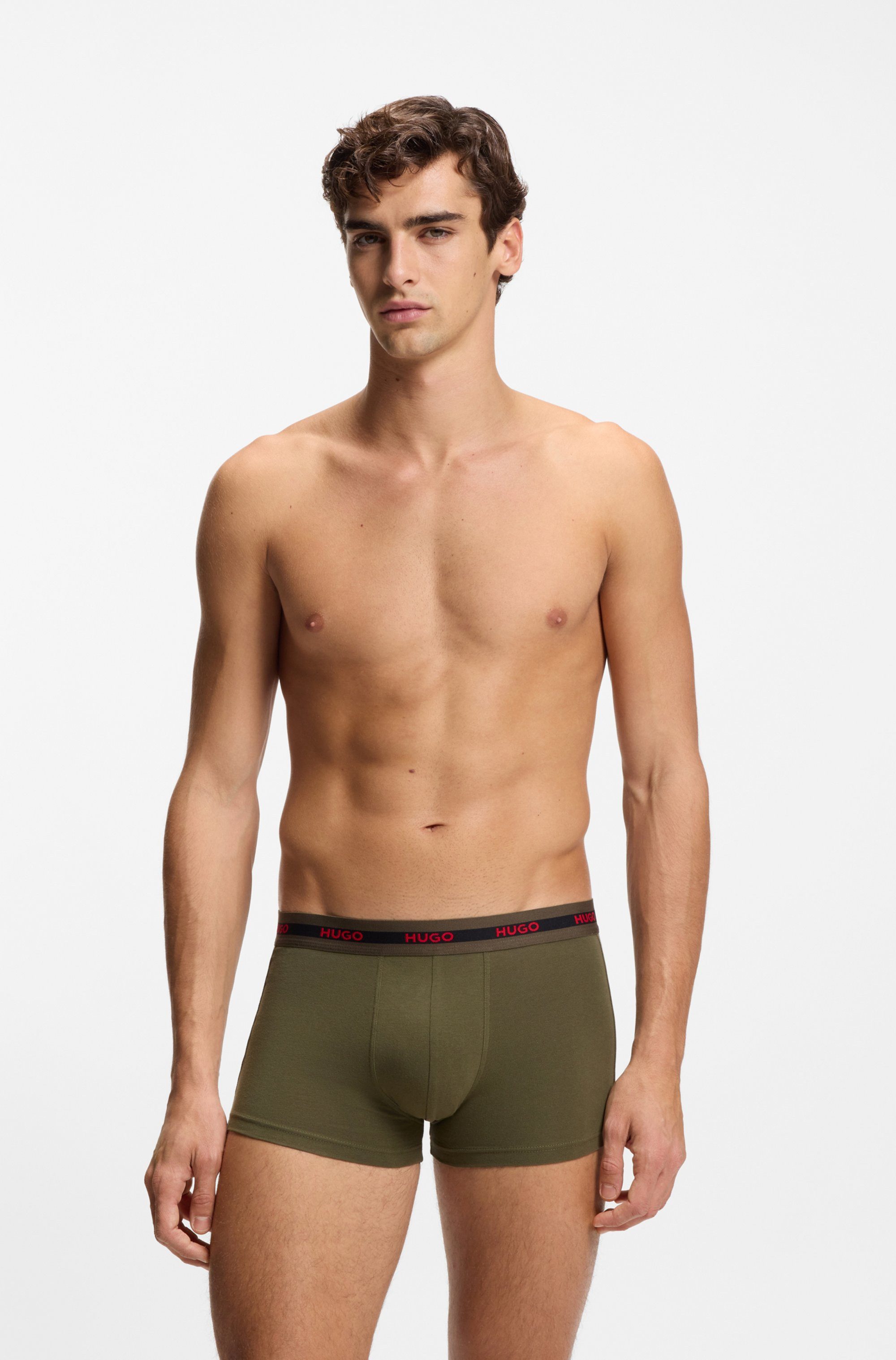 HUGO underwear Trunk Triplet met een logo-opschrift (set, 3 stuks, In driepack)