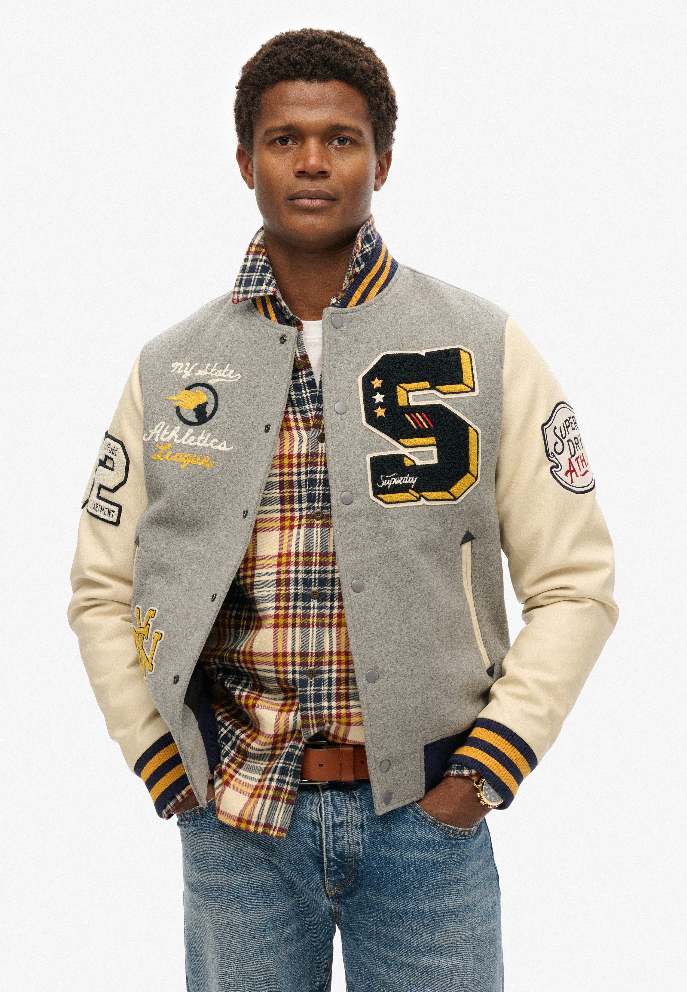 Superdry Parka COLLEGE PATCHED BOMBER JACKET