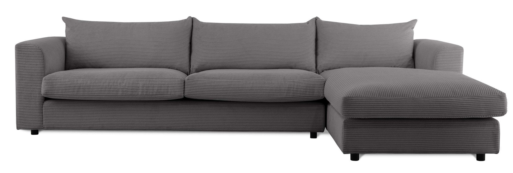 LeGer Home by Lena Gercke Hoekbank Avelina Breedte 297 cm, in cord- en chenille-stof, rugkussen met veren (2-delig)