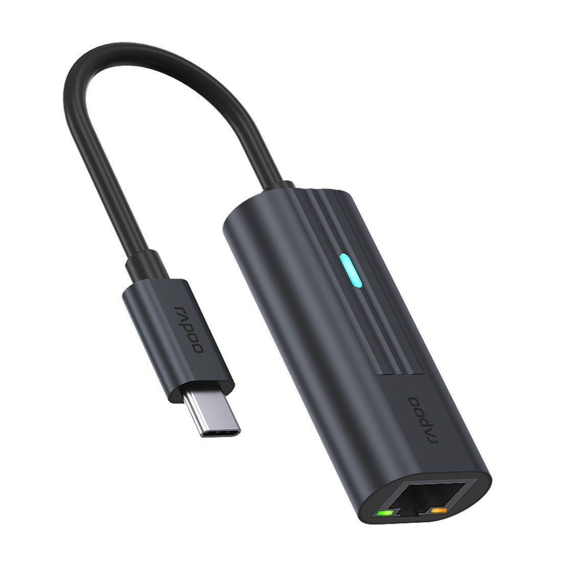 Rapoo USB-adapter UCA-1006 USB-C adapter, USB-C naar Gigabit LAN, grijs
