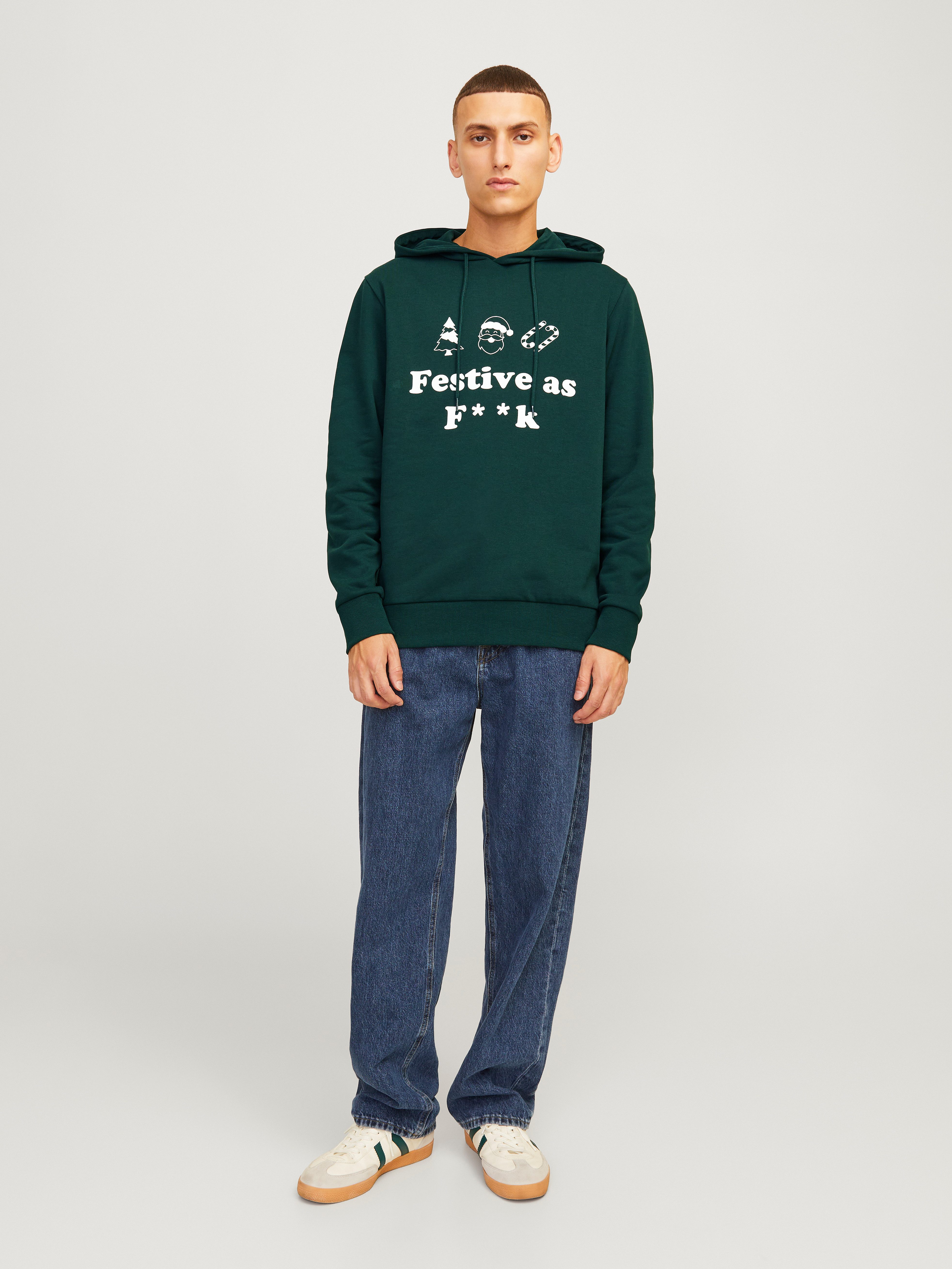Jack & Jones Hoodie JJXMAS ONE COLOR FUNNY SWEAT HOOD