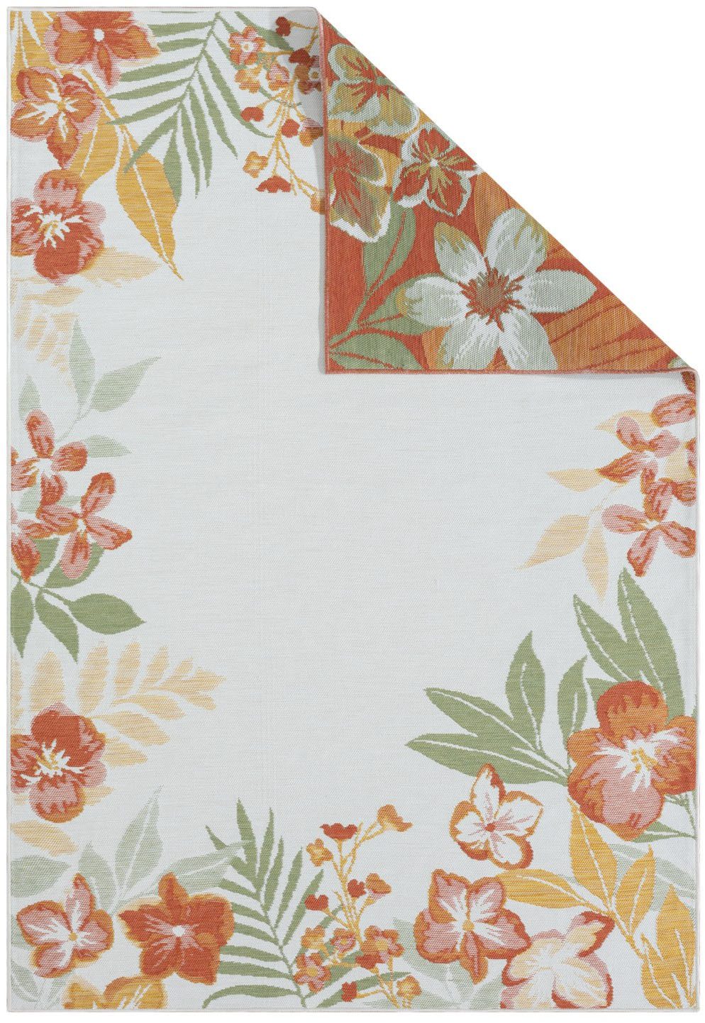 Myflair Möbel & Accessoires Vloerkleed Isla voorraadopruiming Omkeerbaar tapijt, bloemen, met rand, geschikt voor buiten, balkon, terras