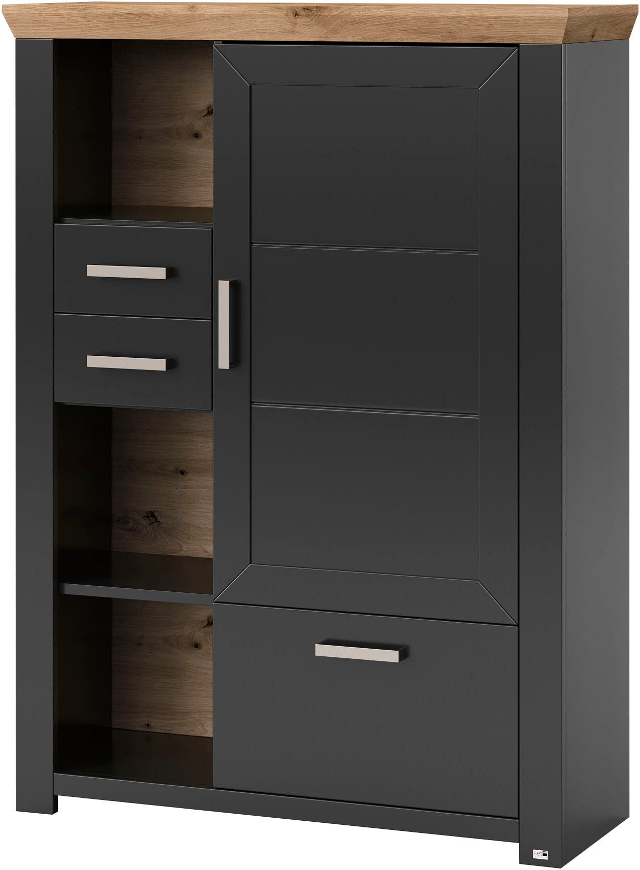 set one by Musterring Highboard York Type 25 en 26, in 3 kleurvarianten, verlichting optioneel, breedte 105 cm