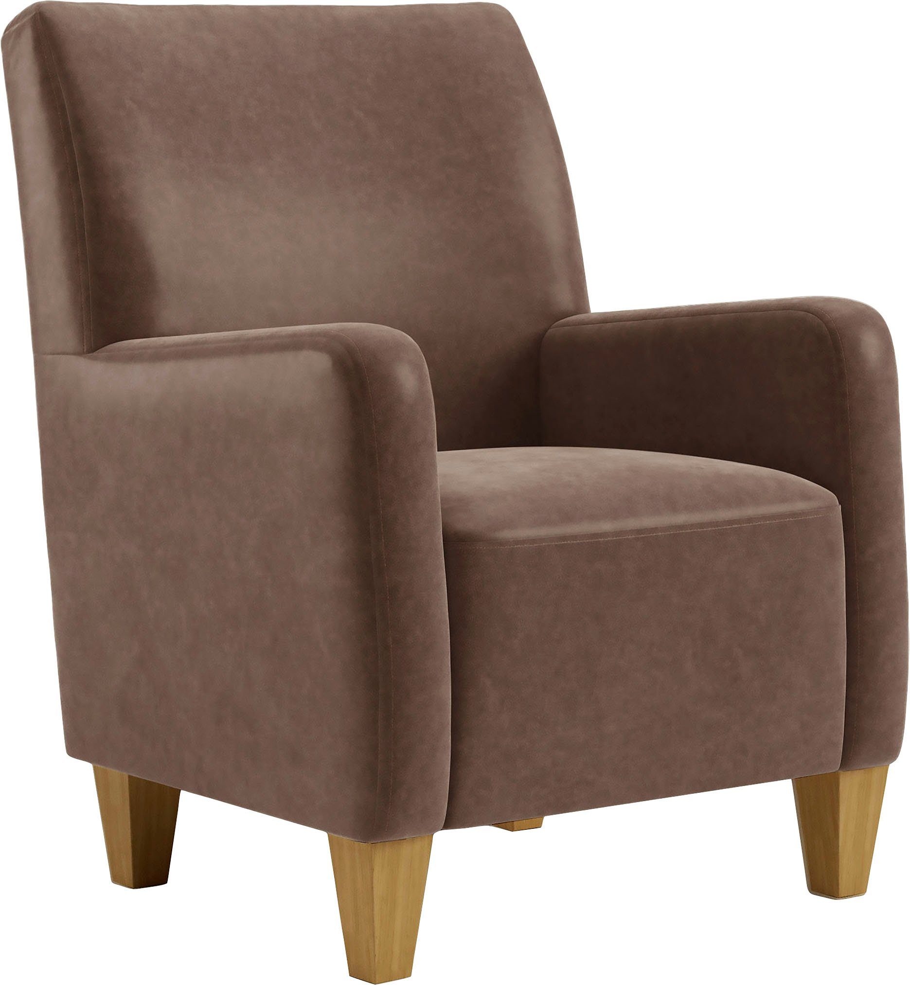 Home affaire Fauteuil Viva met binnenvering, met eikenhouten poten