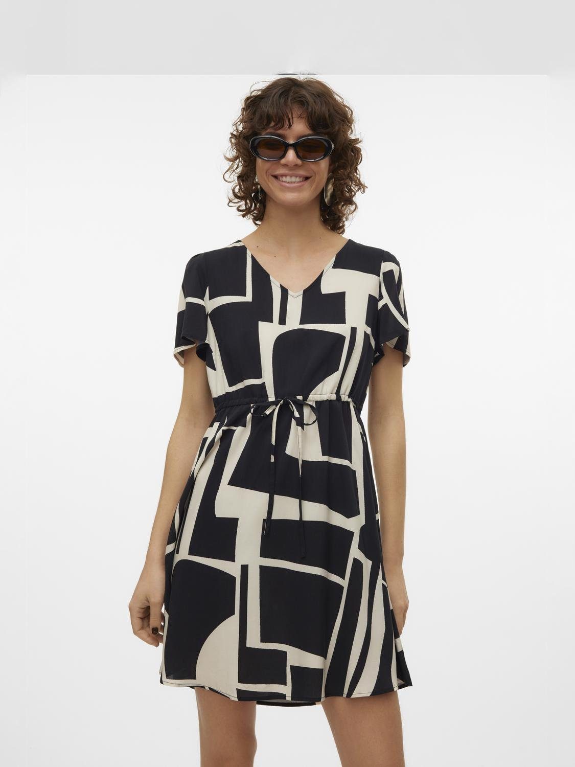 Vero Moda Mini-jurk VMEASY JOY SS SHORT DRESS WVN GA
