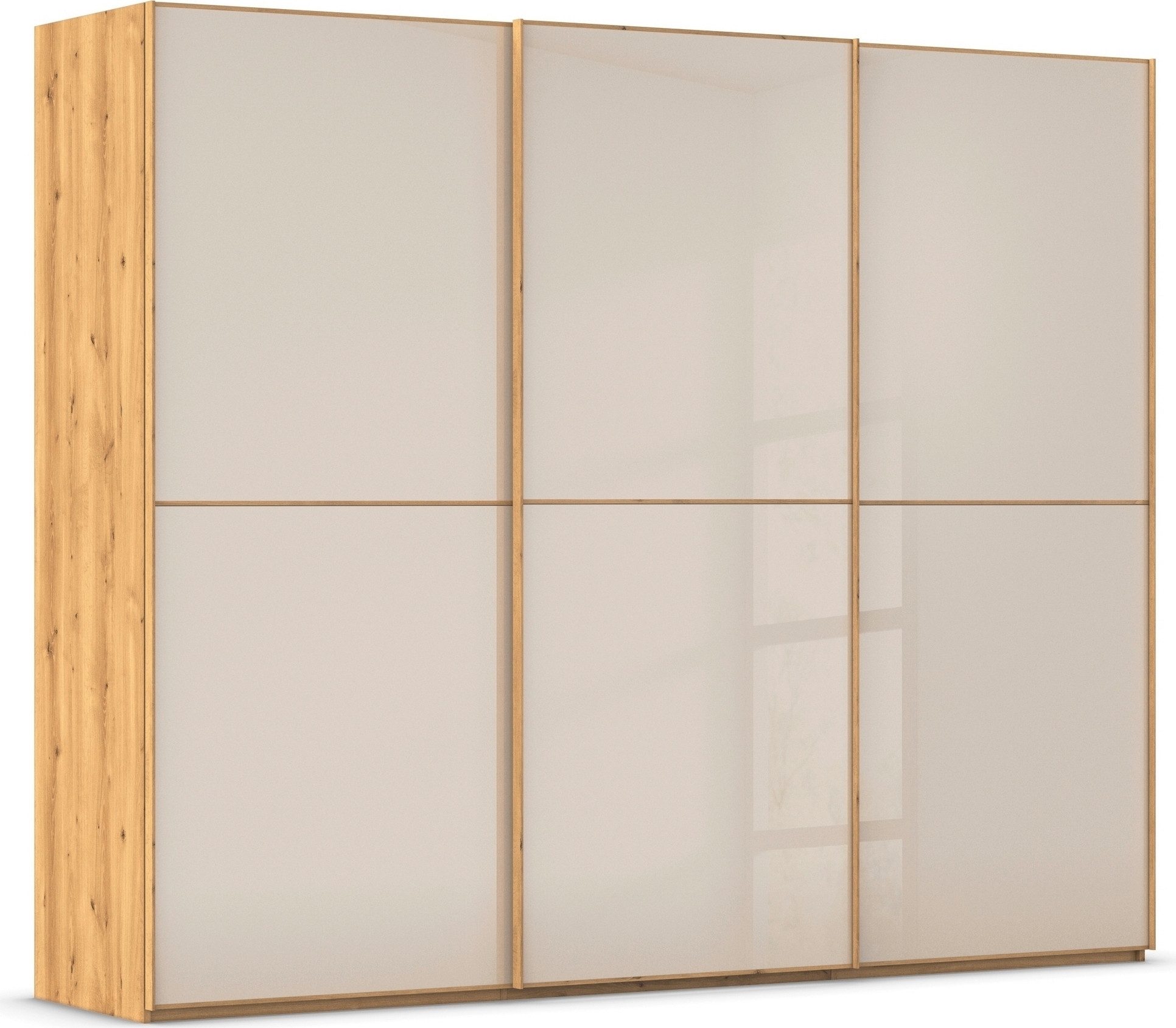 rauch Schuifdeurkast Kledingkast Kast Garderobe Slaapkamerkast SCALE-DUO edel tweedelige deuren glas-front met 3 sierlijsten made in germany