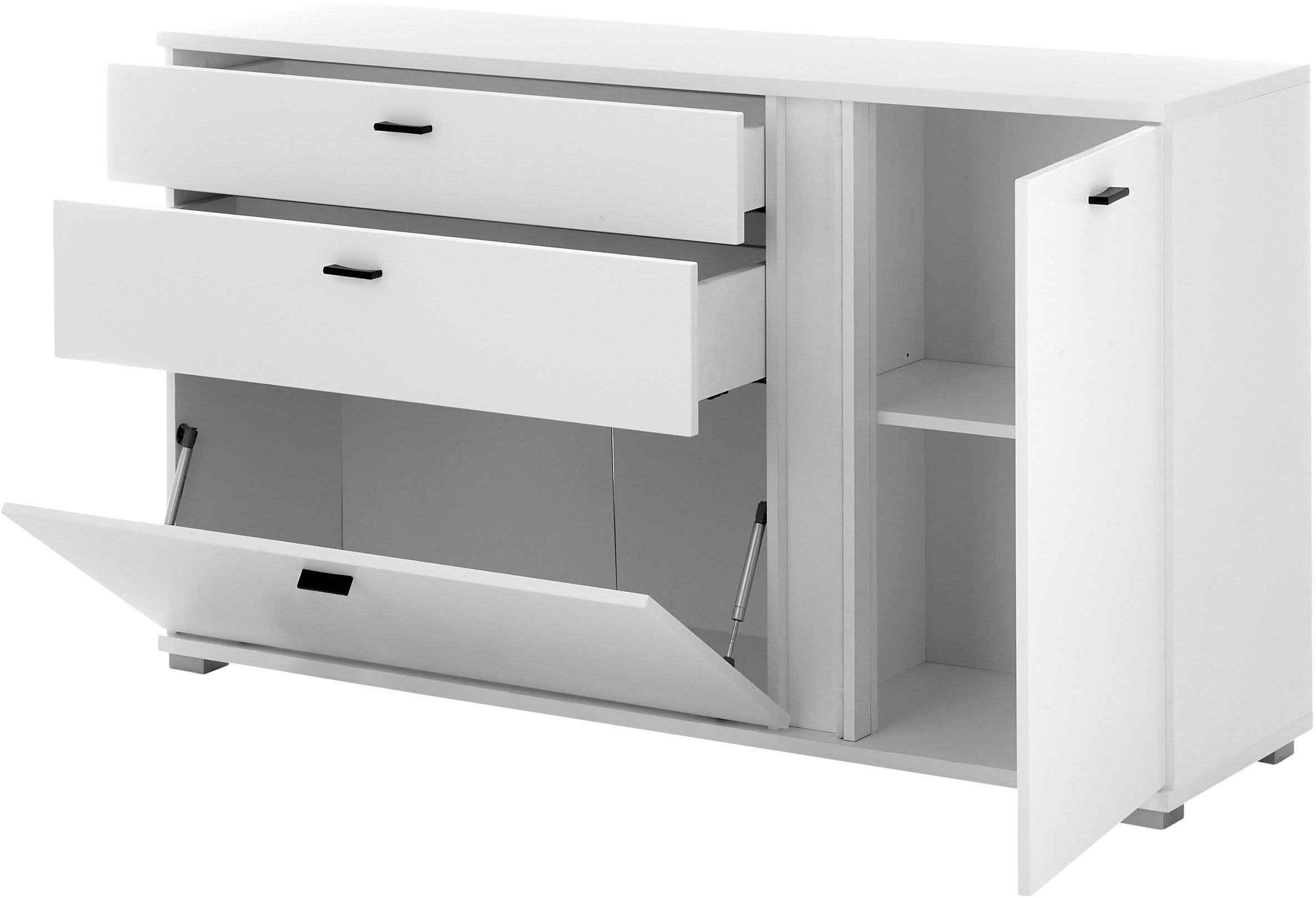 INOSIGN Dressoir Long Island in moderne trendkleur, inclusief verticale verlichting, breedte 150 cm (1 stuk)