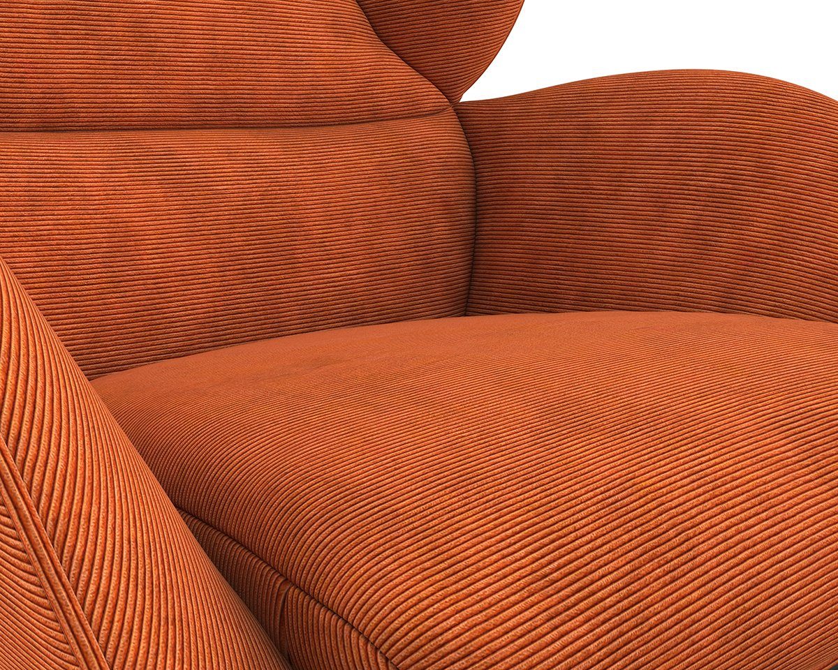 FLEXLUX Oorfauteuil Adria designstoel, loungestoel, Stijl & comfort, organische vorm, zwarte houten voet