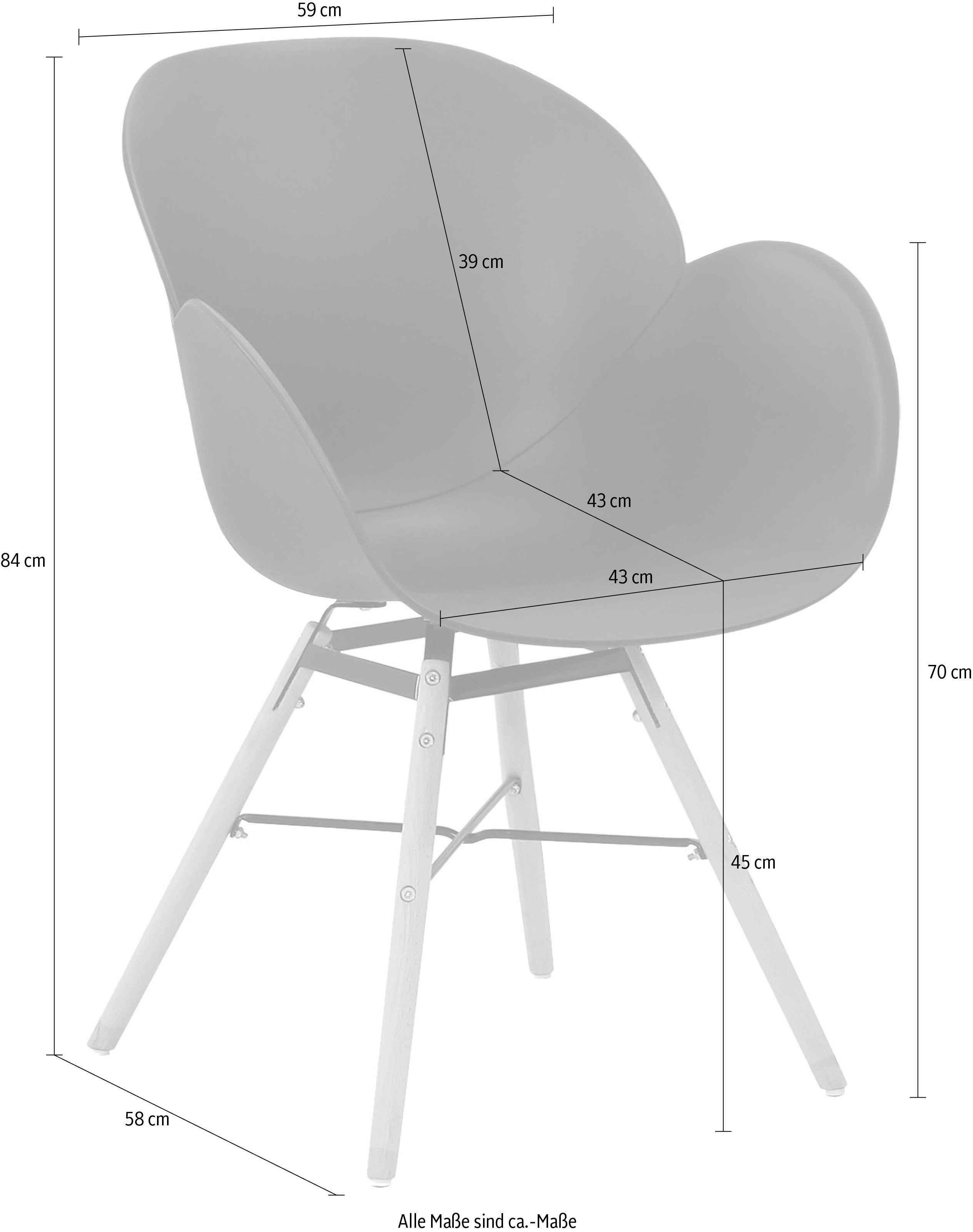 Kayoom Stoel met 4 poten Stoel Amalia 110 2-delige set, praktisch set, comfortabele kunststofstoel (set, 2 stuks)