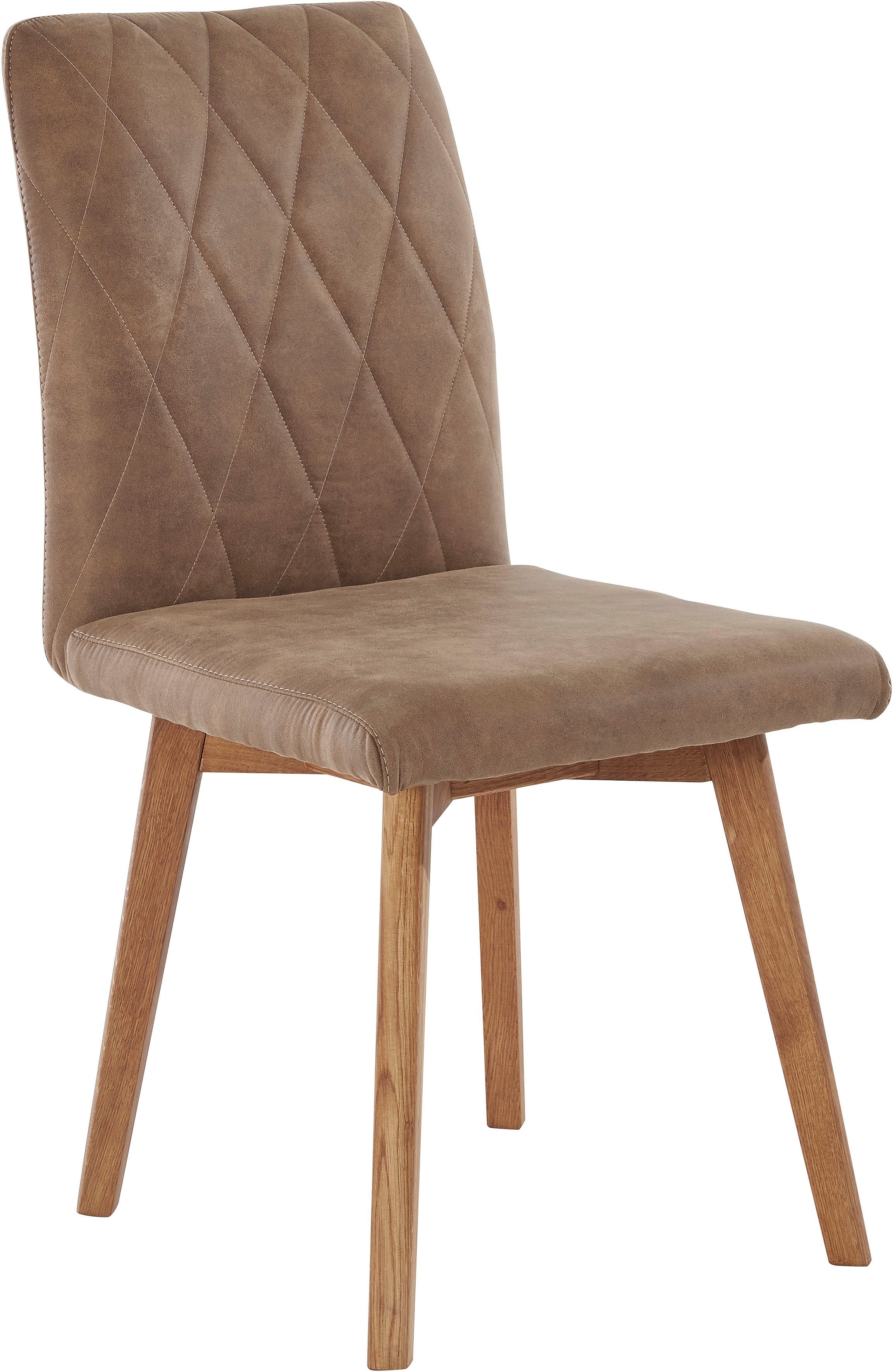 Home affaire Eetkamerstoel Brest Frame van eiken massief hout geolied (2 stuks)
