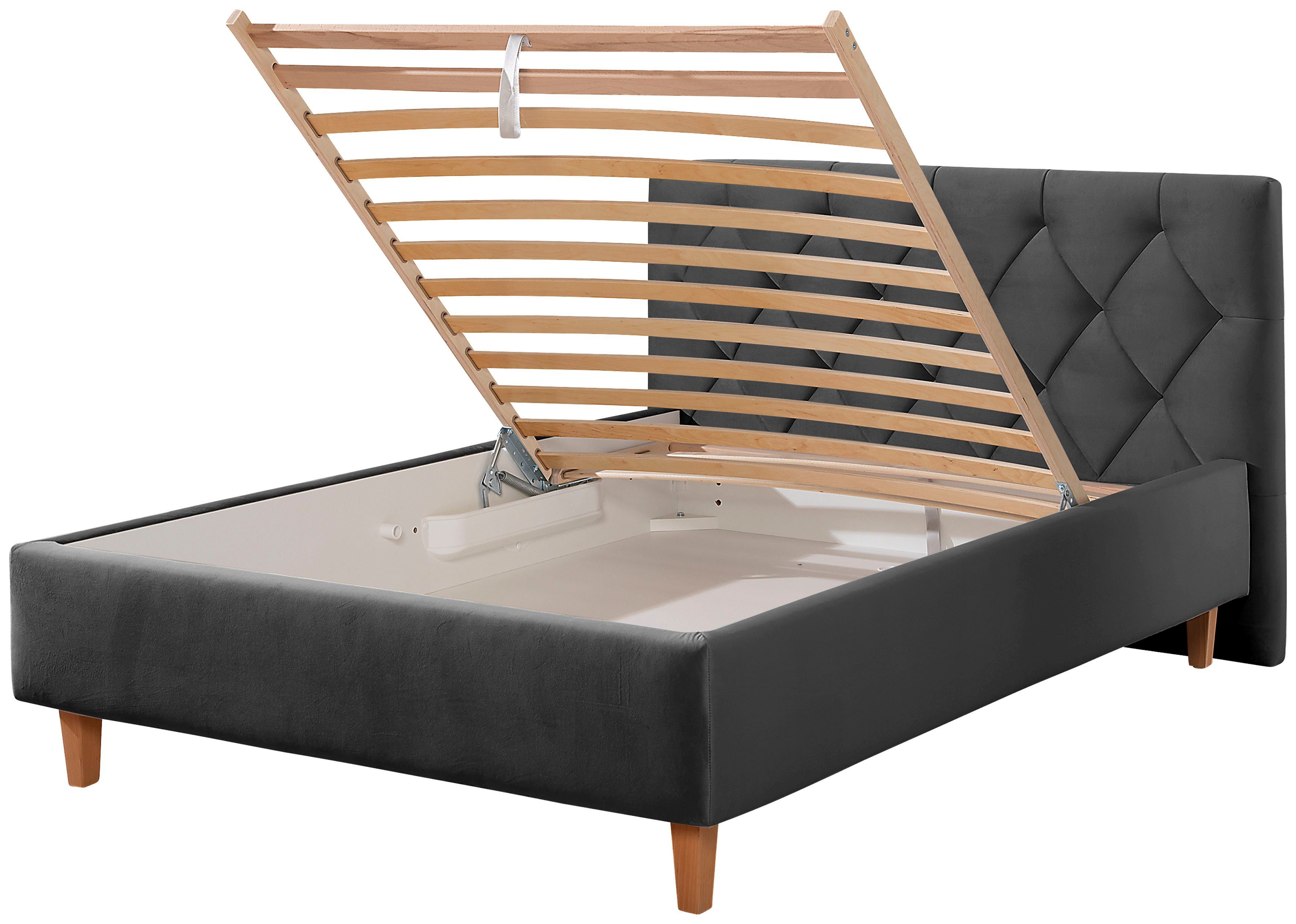 Guido Maria Kretschmer Home&Living Gestoffeerd bed Sunley 100 Kruisstiksel, hoofdbordhoogte 102 cm, zonder of met matras/lattenbodem