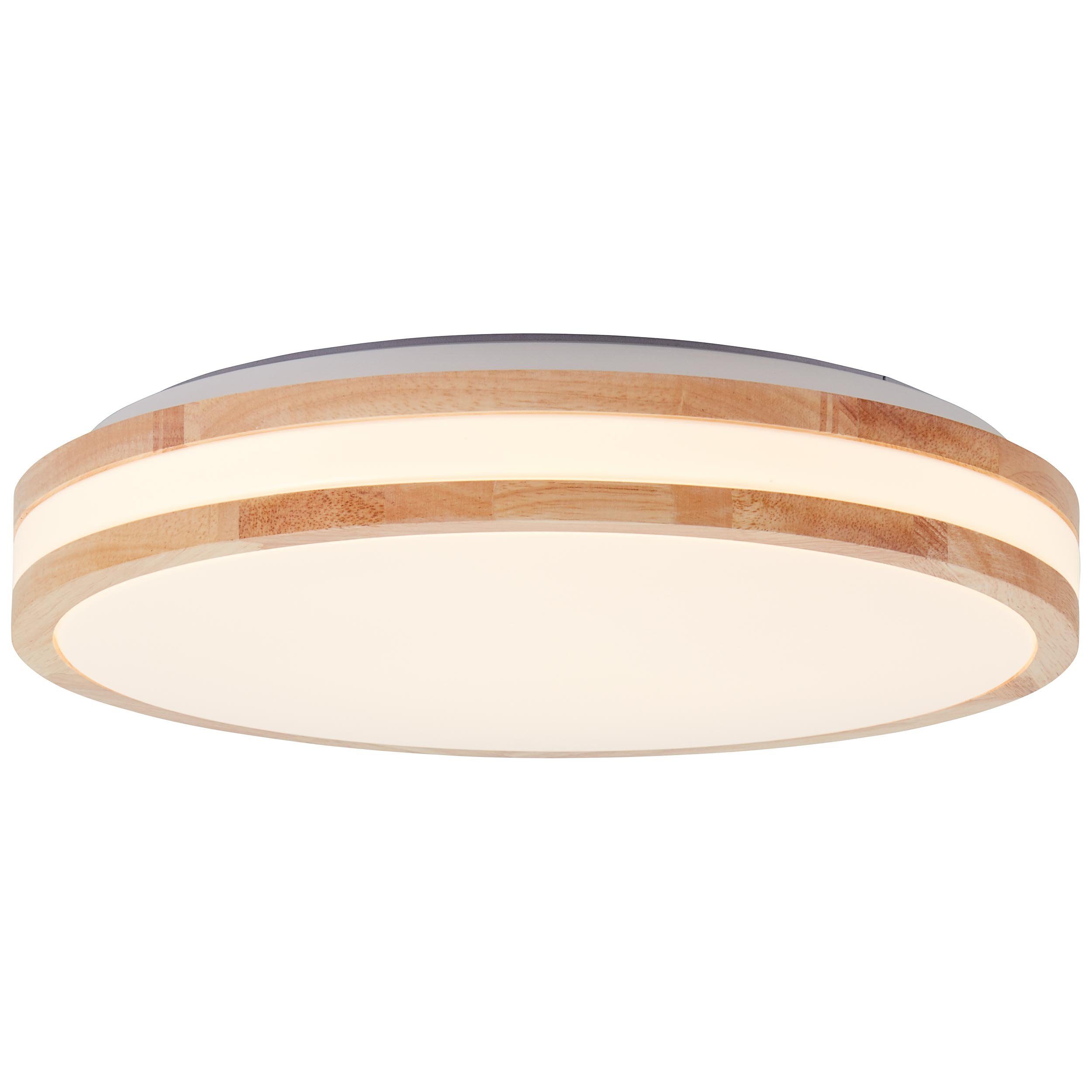 Brilliant Leuchten Plafondlamp Laskos met houten frame, ø 38 cm, 2200 lm, 3000 k, hout/kunststof (1 stuk)