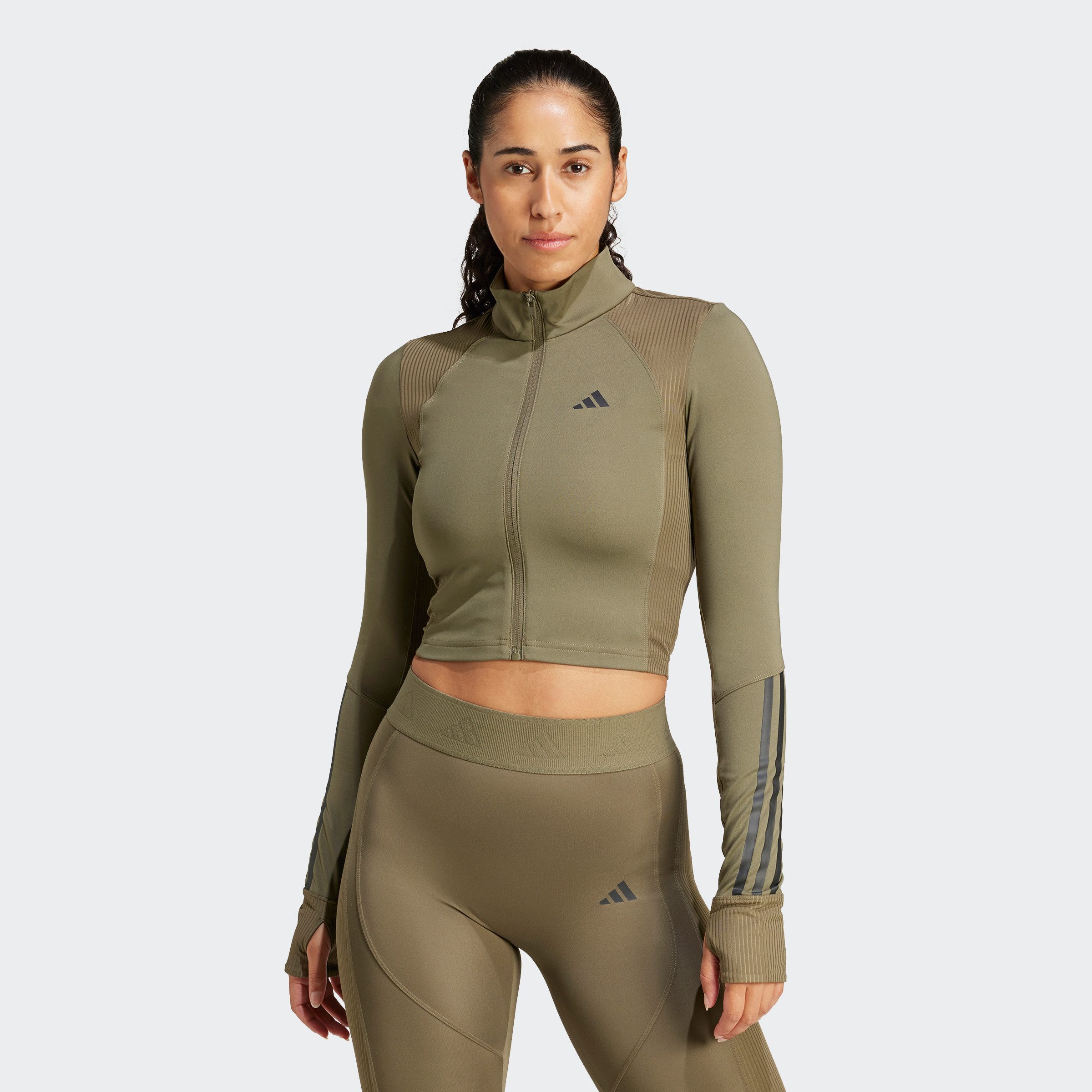 adidas Performance Outdoorjack HYGLM FZ Q1 dames wandelen & outdoor maat L groen