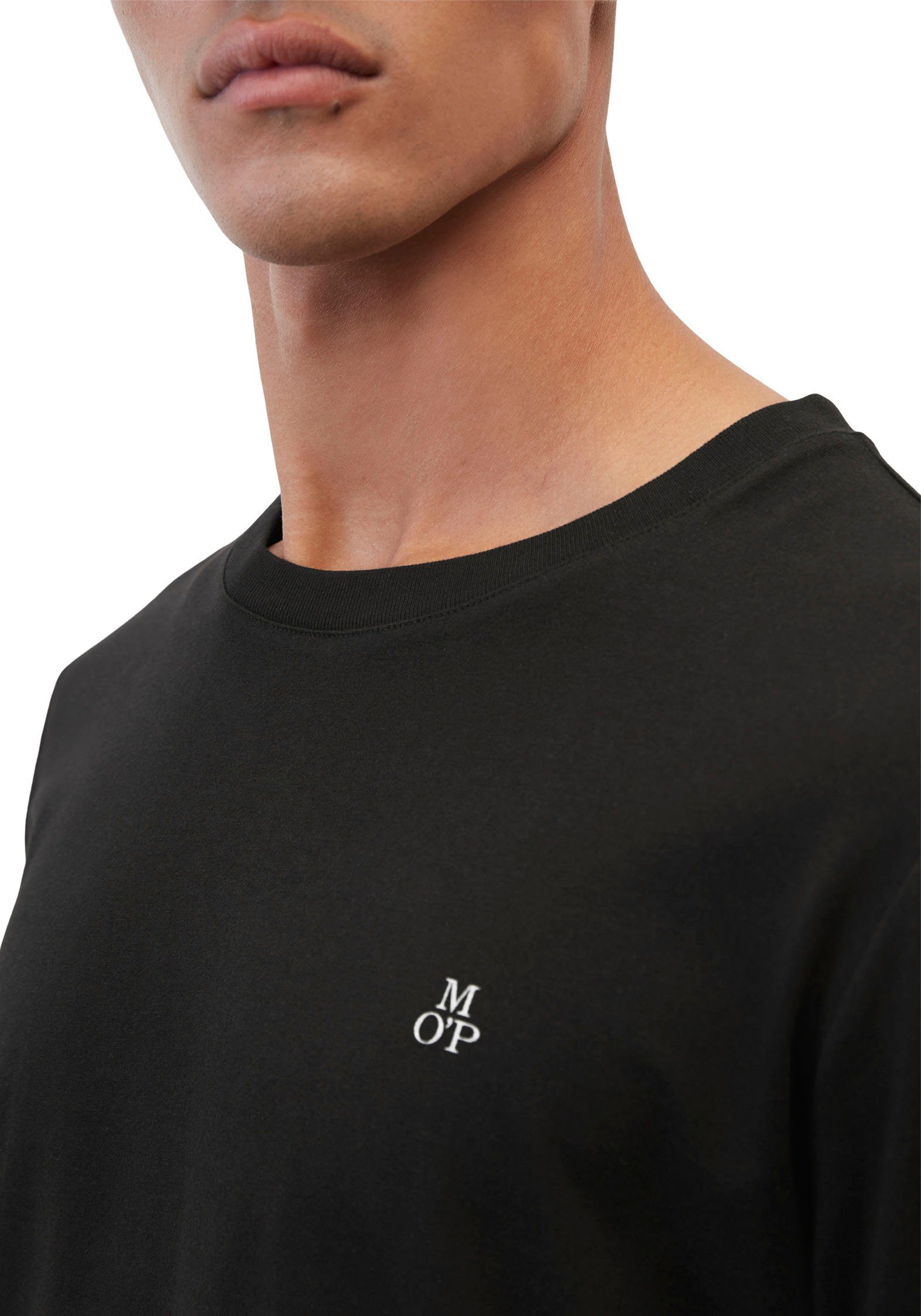 Marc O'Polo Shirt met lange mouwen met subtiele logo-print aan de voorkant