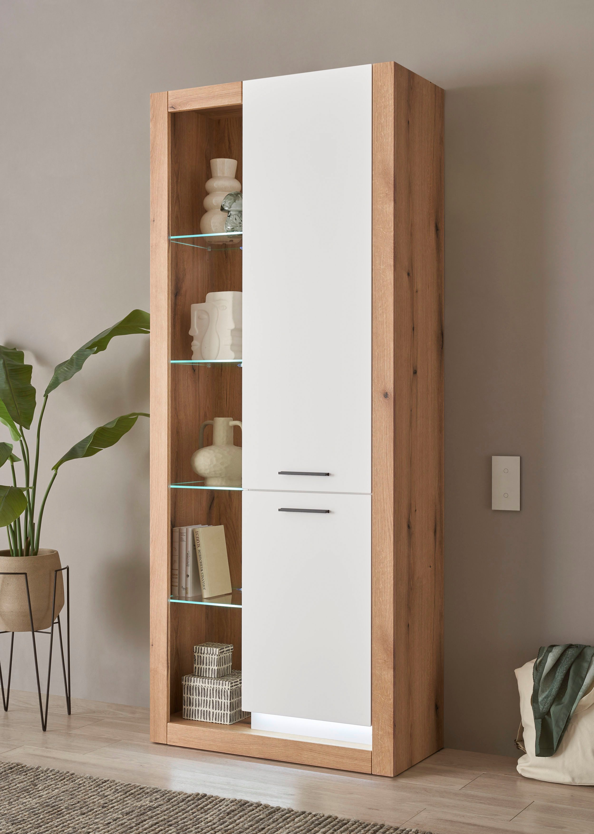 INOSIGN Wandmeubel Brixen, moderne opbouwwand, woonkamer set, eik Evoke decor met wit (set, 4-delig)