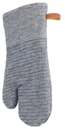 WENKO Ovenwanten Model Ada Stripes met katoenen binnenkant, 1 paar, grijs (set, 2-delig)