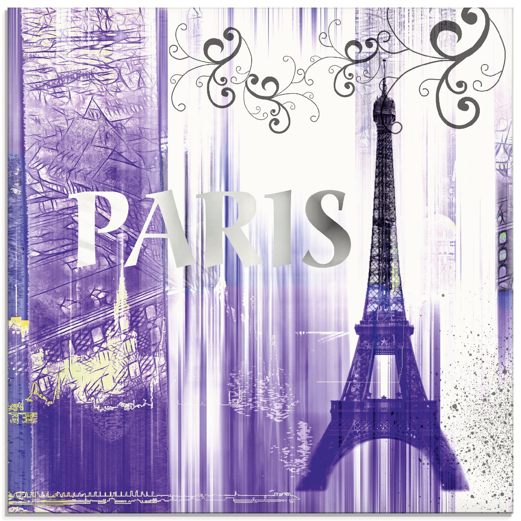 Artland Print op glas Parijs Skyline collage II (1 stuk)