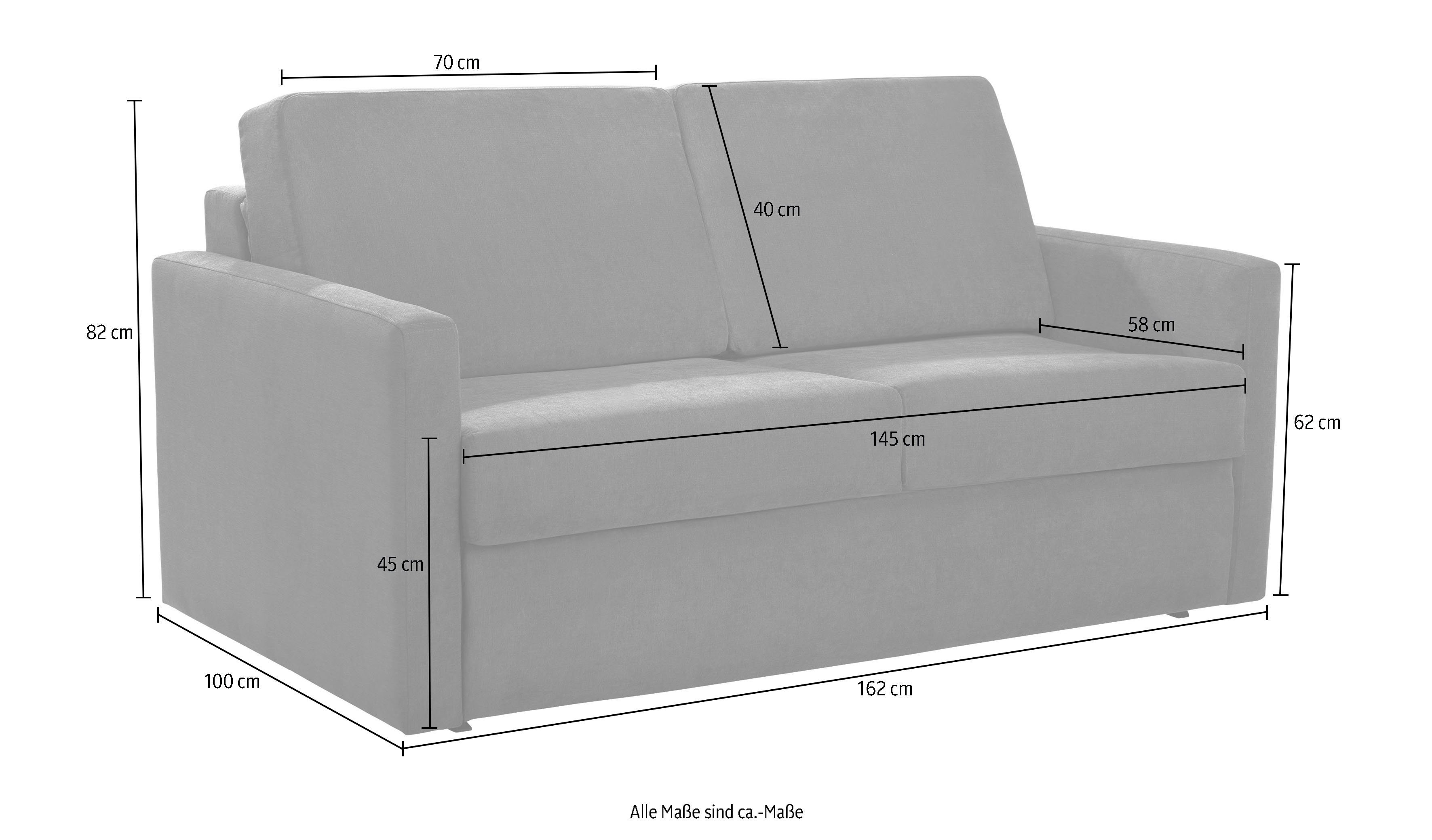 Places of Style Slaapbank Goldpoint 162 cm, slaapbank, ligoppervlak 120/200 cm,