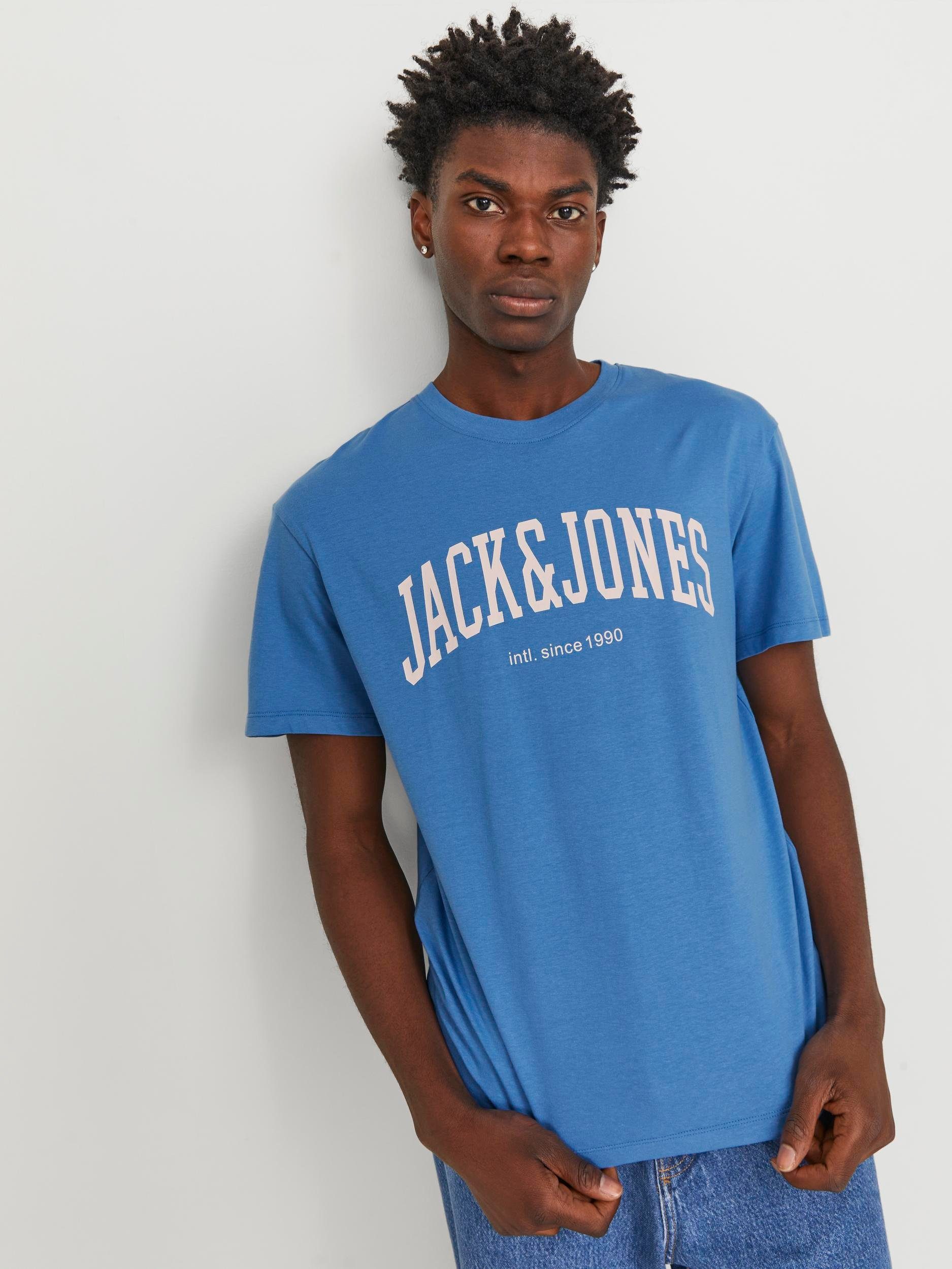 Jack & Jones Shirt met ronde hals JJEJOSH TEE SS CREW NECK NOOS heren ronde hals maat XS blauw