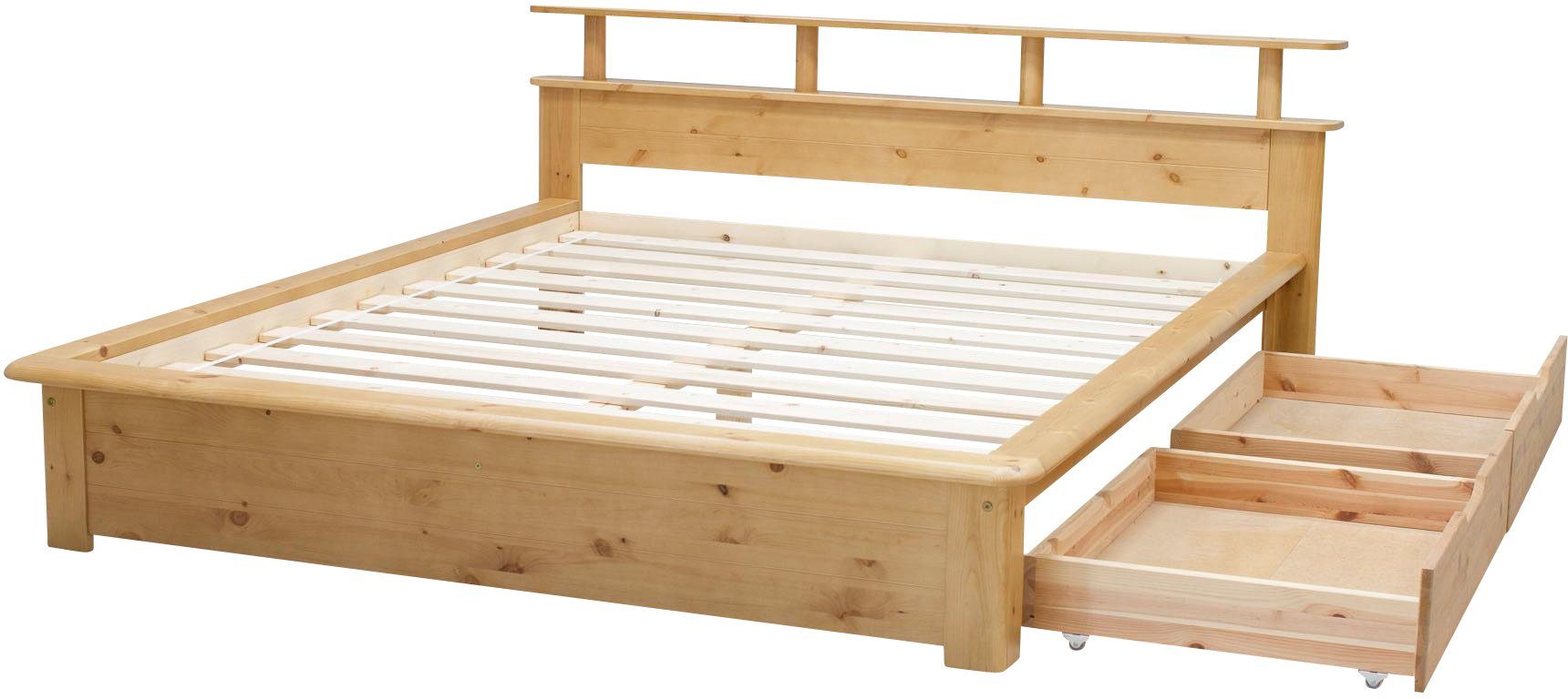 Home affaire Functioneel ledikant "FINJA" dennenbed, futonbed, hoofdeinde met opbergruimte