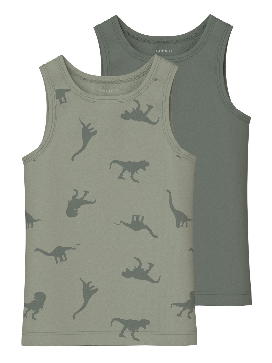 Name It Hemd NMMTANK TOP 2P AGAVE GREEN DINO NOOS (set, 2 stuks)