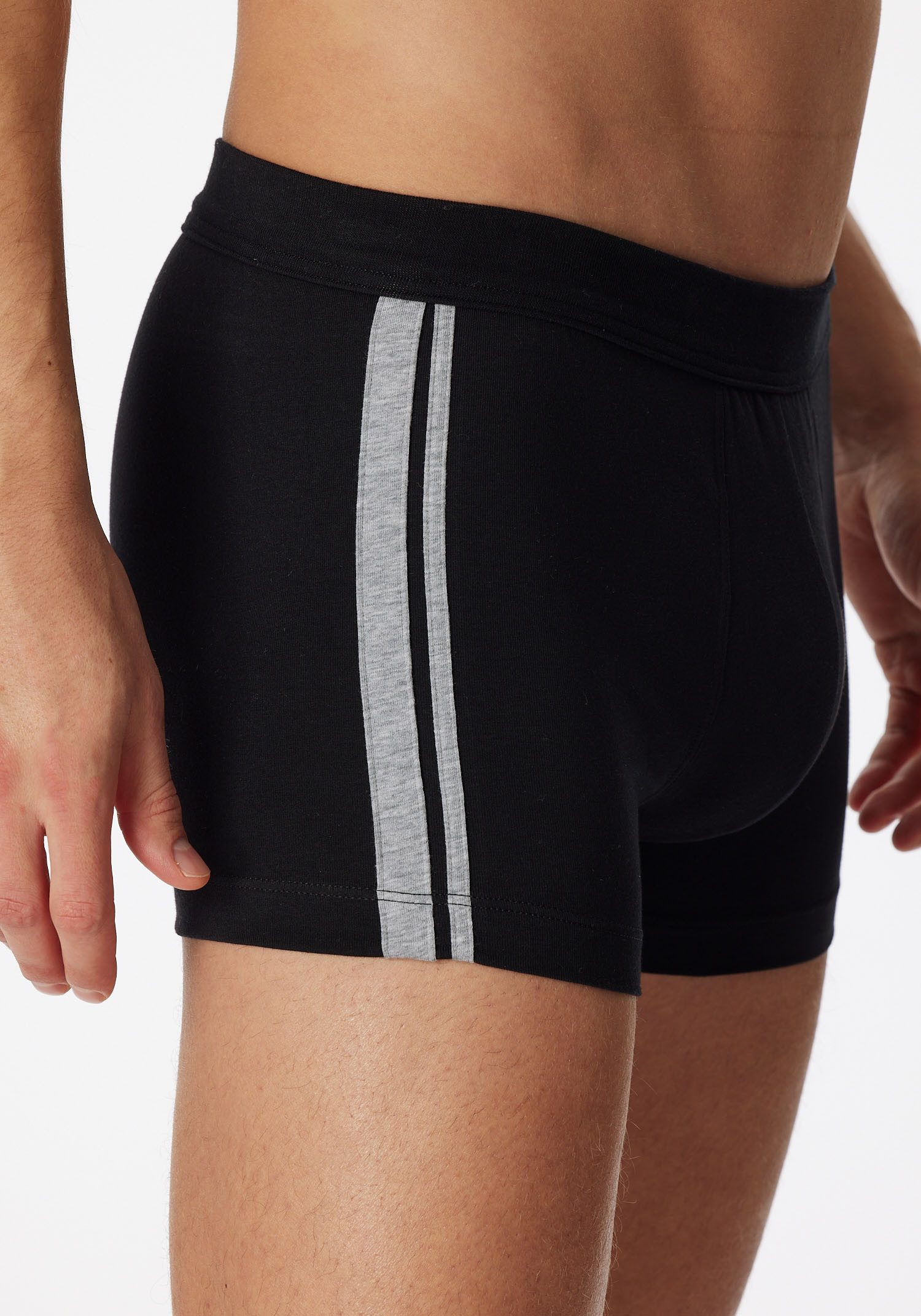 Schiesser Boxershort 95/5 met zachte, tonale tailleband, contrasterende zijstrepen (3 stuks)