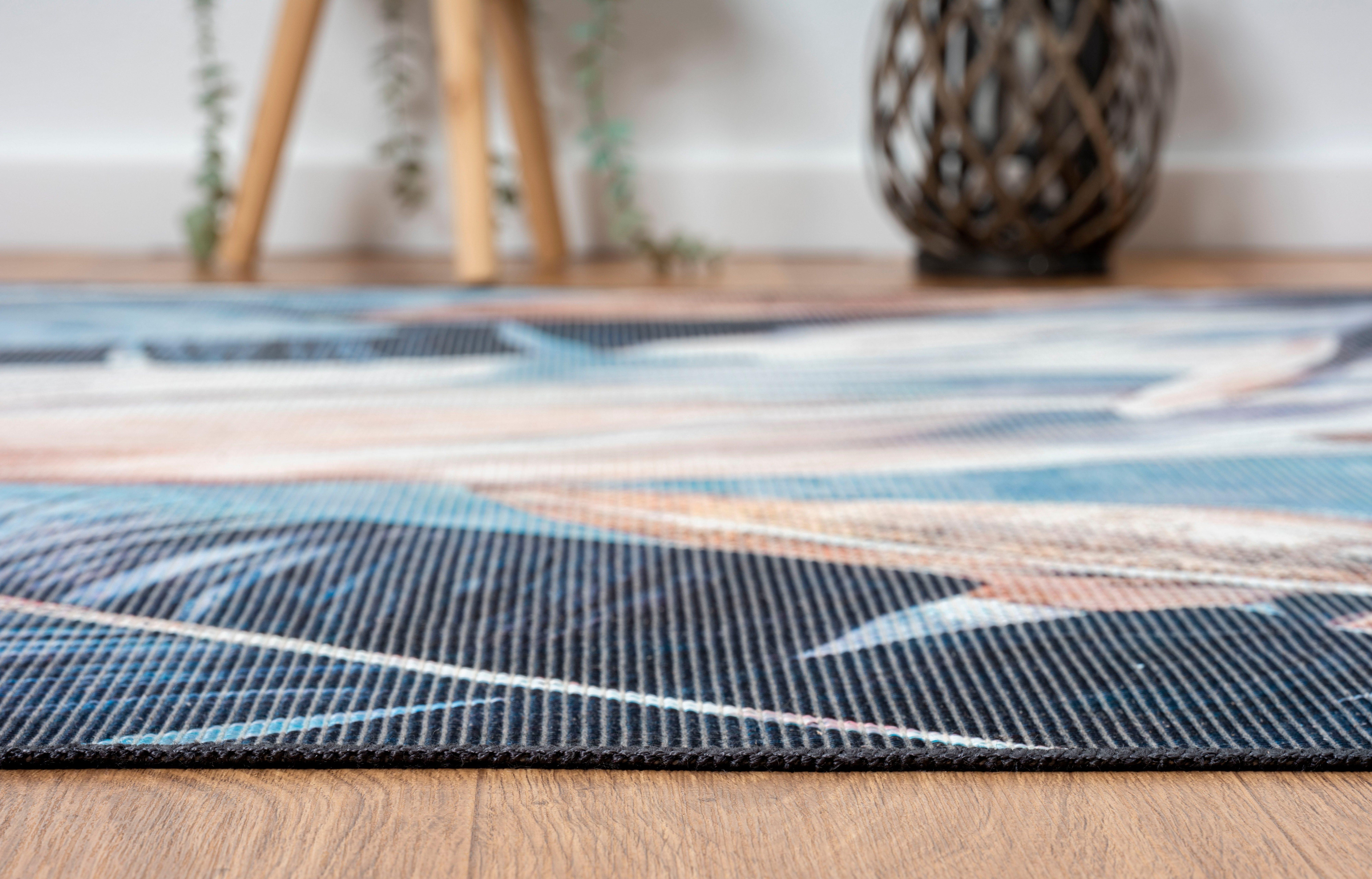Myflair Möbel & Accessoires Vloerkleed Luc bedrukt, veren, modern ontwerp, geschikt voor binnen- en buitengebruik, wasbaar