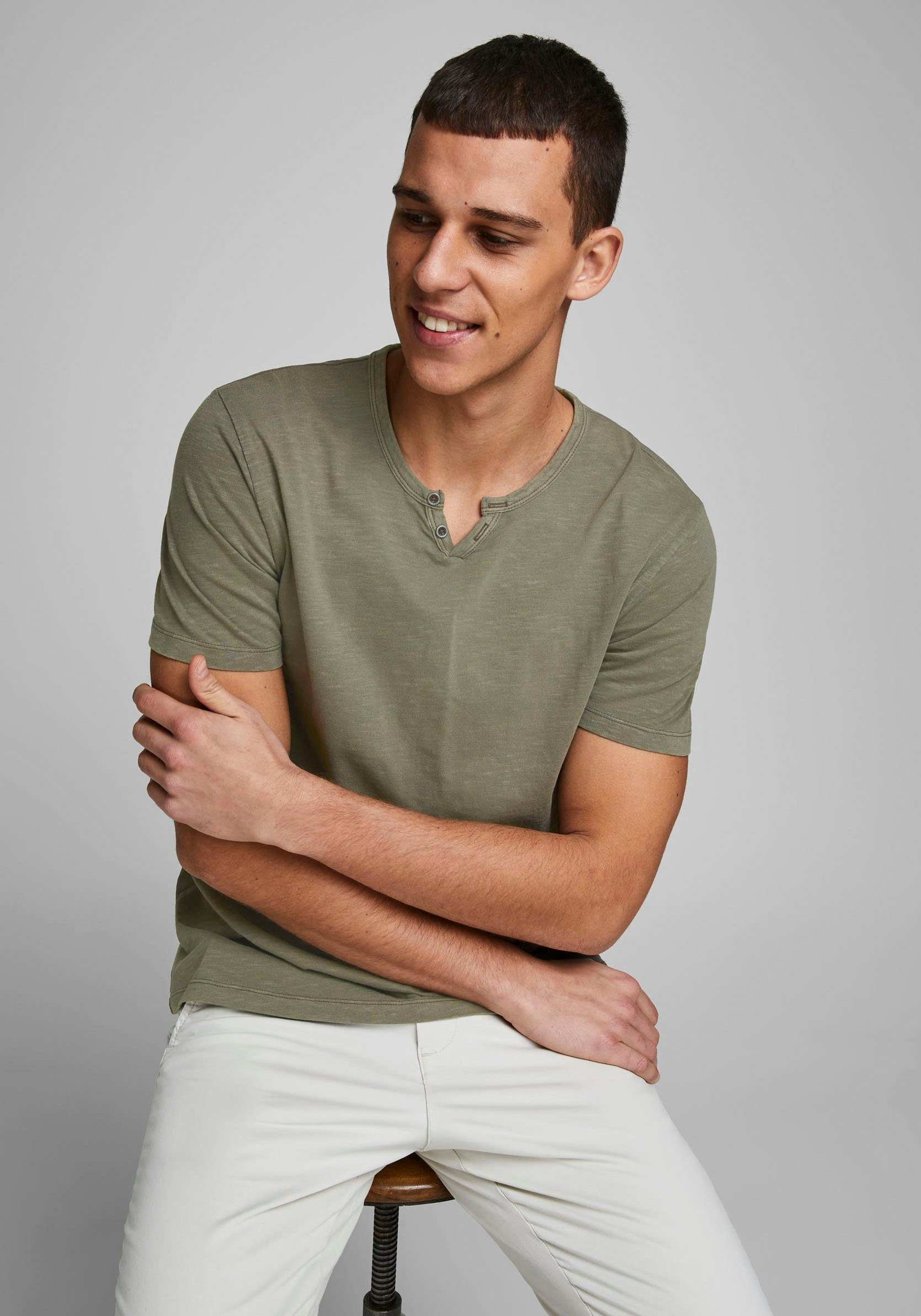 Jack & Jones T-shirt SPLIT NECK TEE
