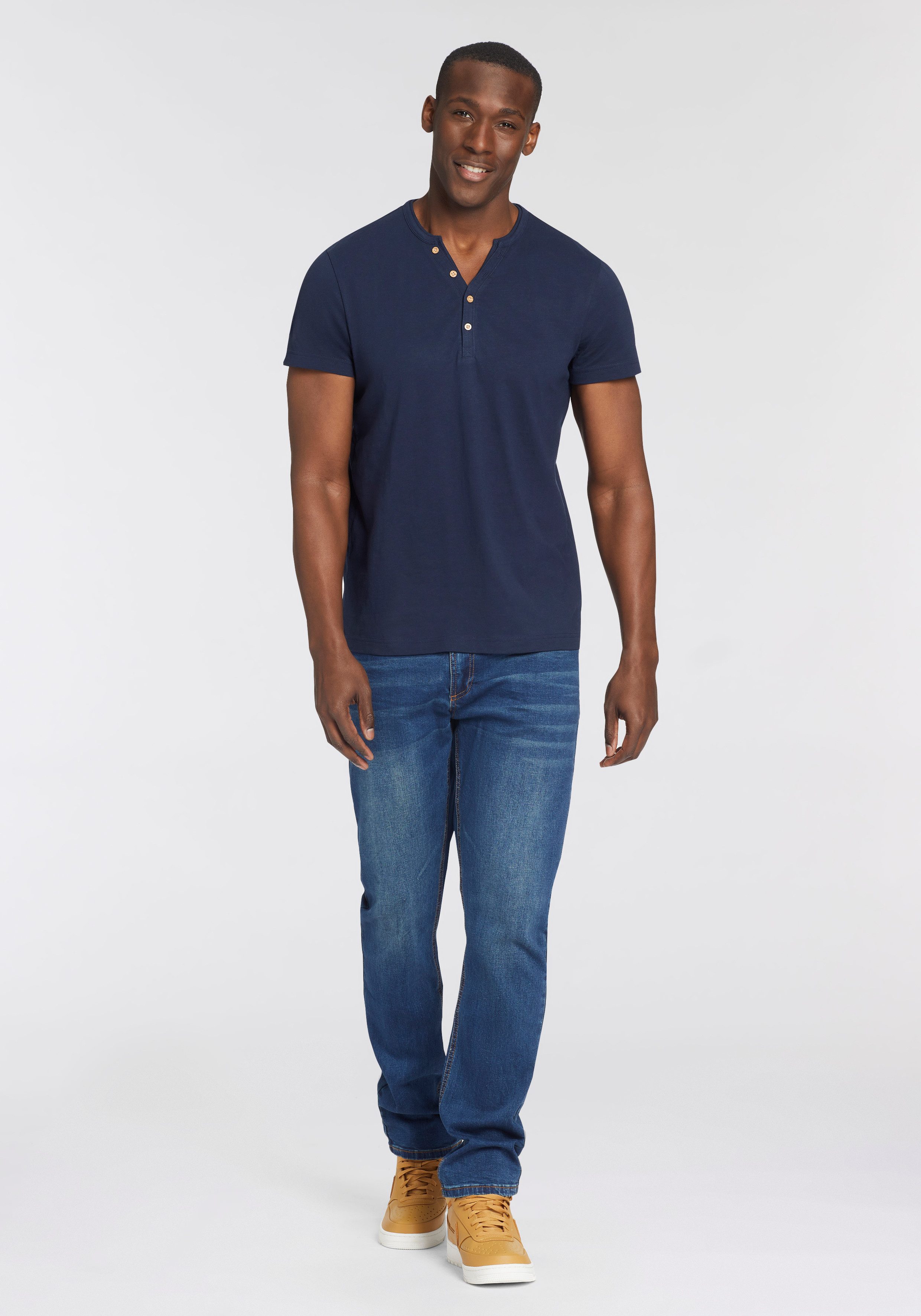 Bruno Banani T-shirt Met geknoopte V-hals