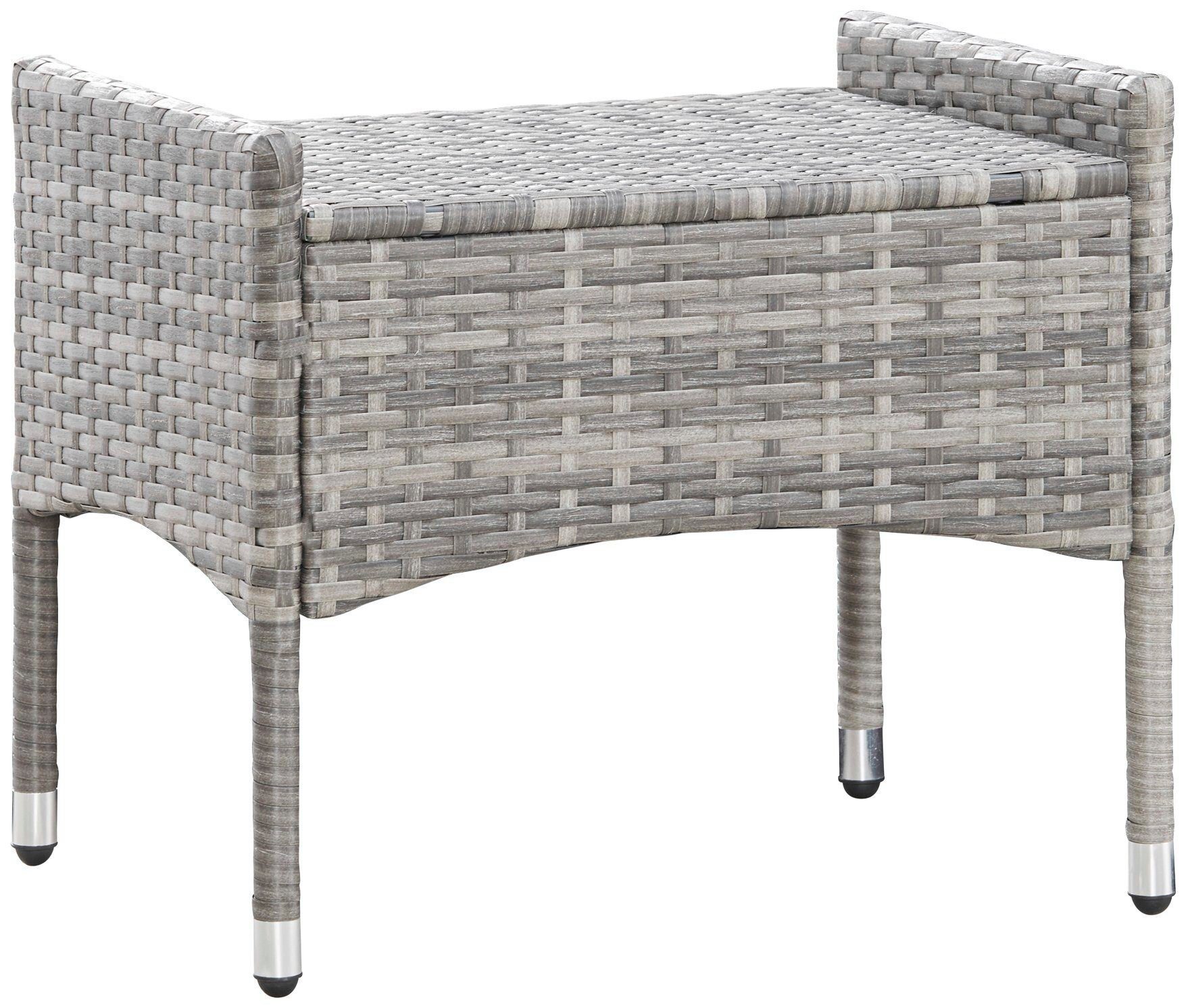 KONIFERA Tuin-eethoek Parla 2 van de 6 stoelen zijn verstelbaar, grijs, tafelblad van veiligheidsglas (set, 21-delig)