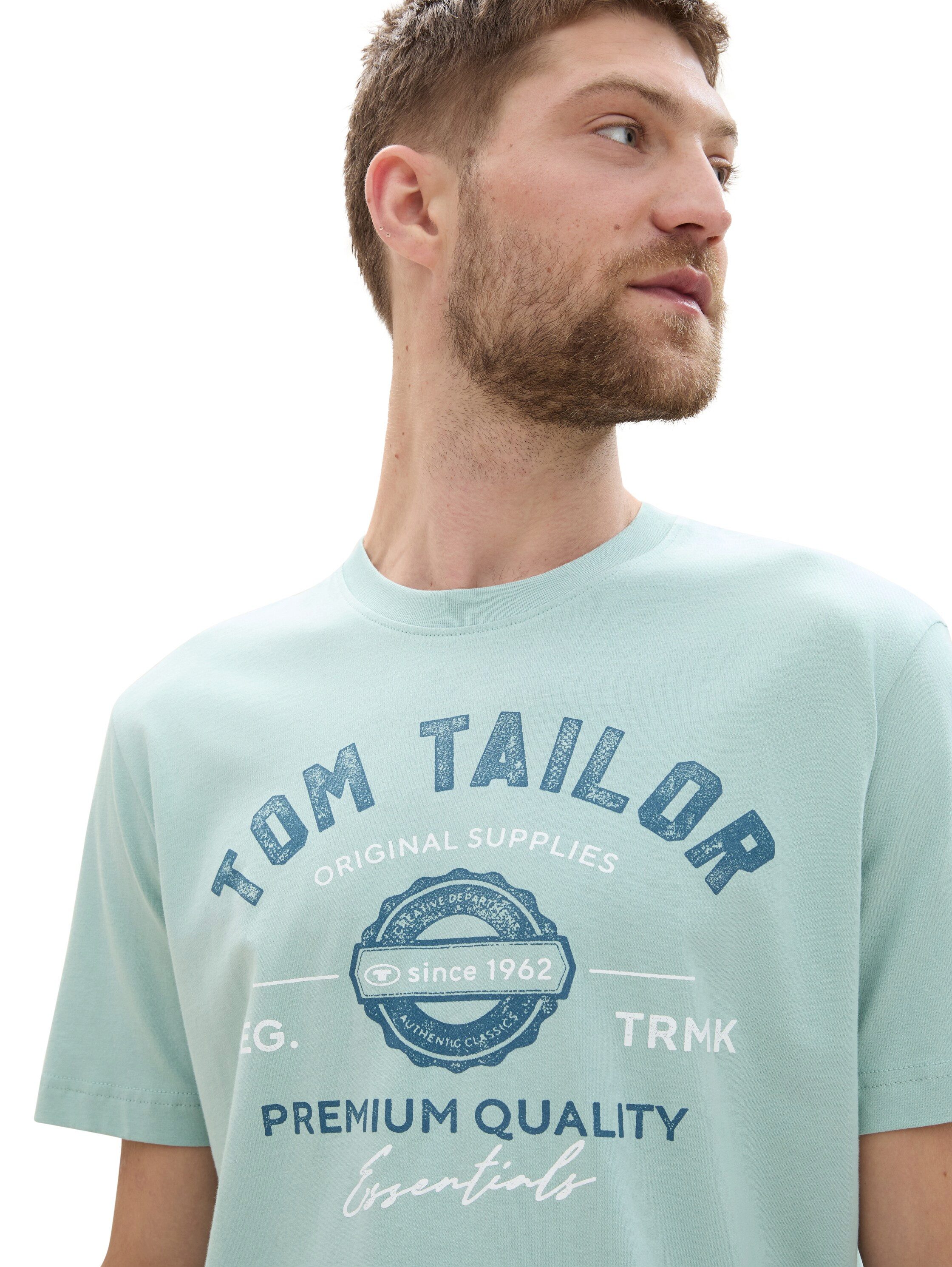 Tom Tailor T-shirt met grote logo-frontprint