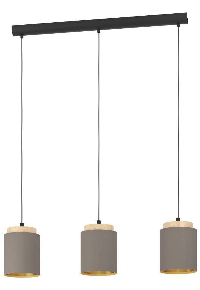 EGLO Hanglamp ALBARIZA Hanglamp, staal, hout, textiel, IP20, E27, woonkamerlamp (1 stuk)