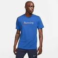 nike runningshirt dri-fit mens running t-shirt blauw