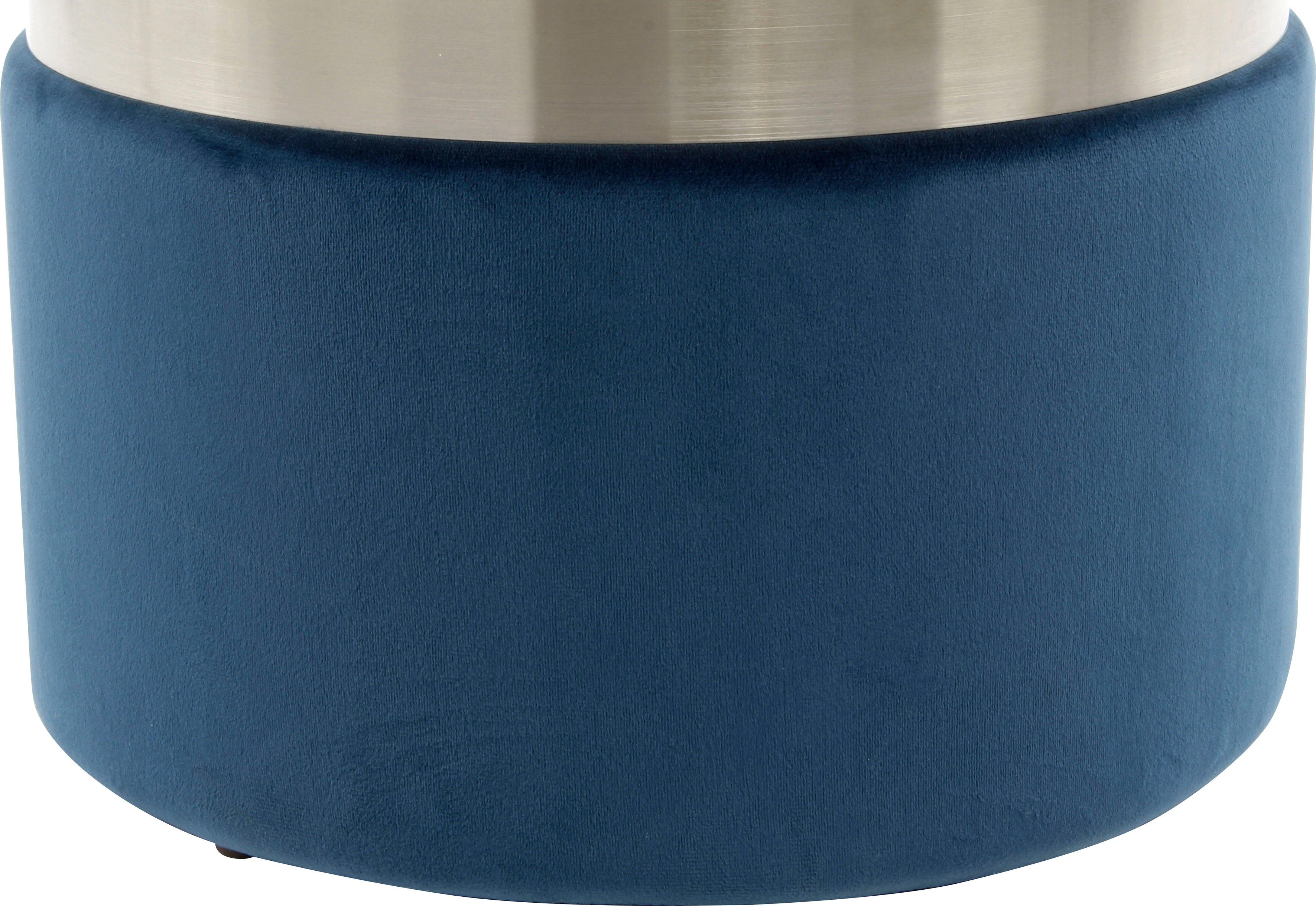 Kayoom Hocker met bergruimte Kruk Zora 125 2-delige set, fluweelzachte stof bekleding, ronde elegante vorm (set, 2 stuks)