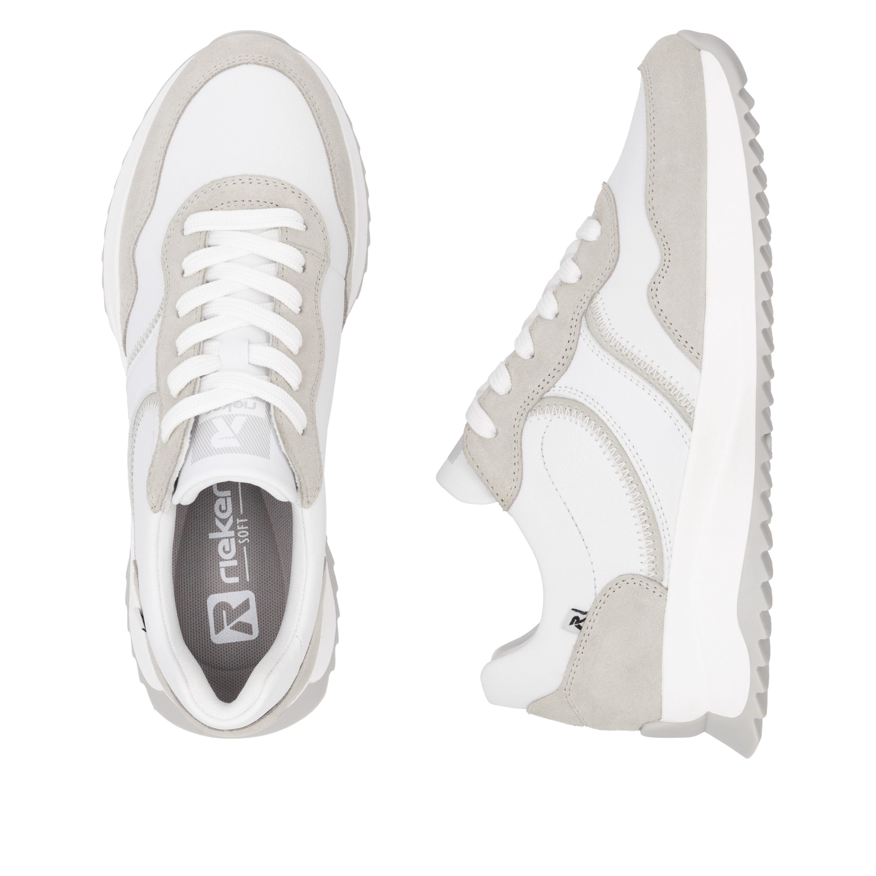 RIEKER Sport Sneakers met sleehak , veterschoen, lage schoen, vrijetijdsschoen met contrastdetails