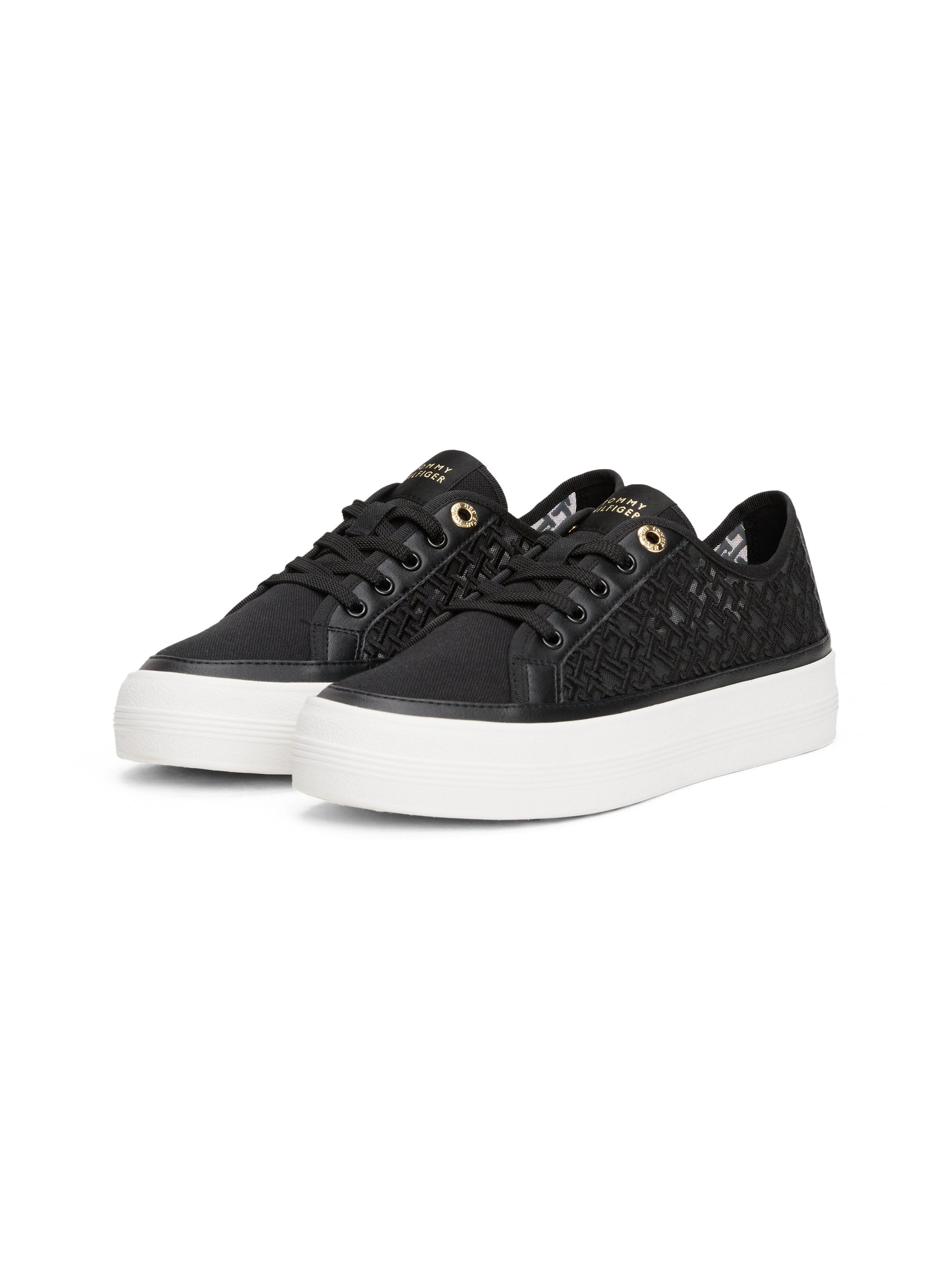 Tommy Hilfiger Plateausneakers VULC EMBROIDERED SNEAKER dames lage sneakers maat 38 zwart