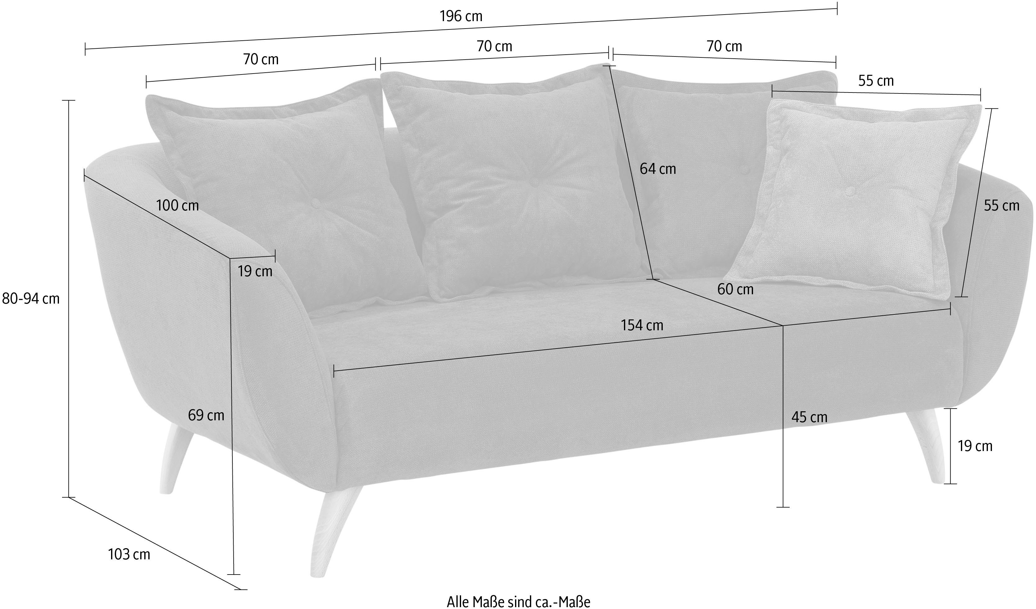 Home affaire 2,5-zitsbank Baggio modern en romantisch design, comfortabel