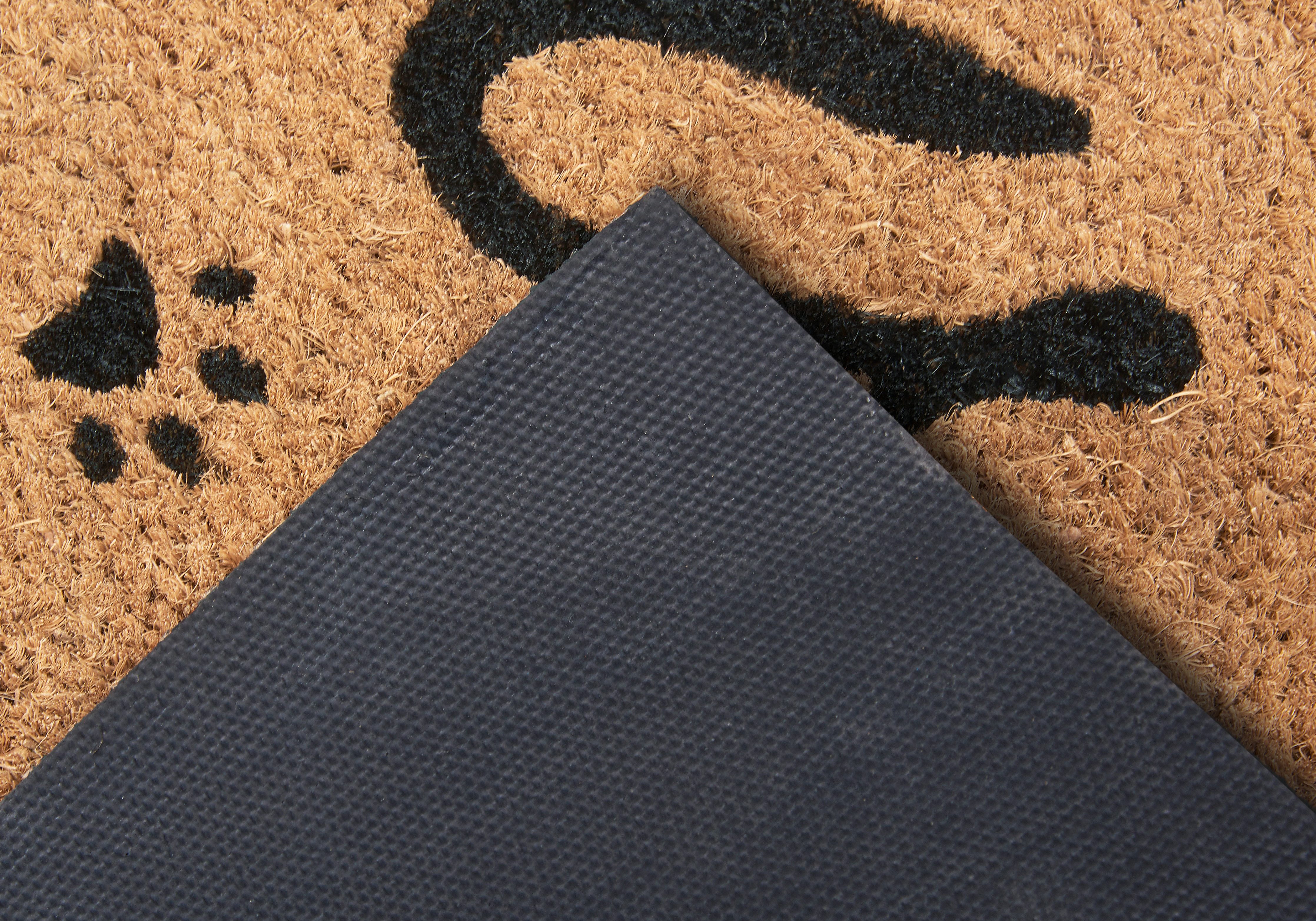 HANSE Home Mat Mix Mats Kokos Cat Paws Welcome, deurmat Kokos, vuilopvangmat, outdoor, antislip, binnen, kokosmat, gang