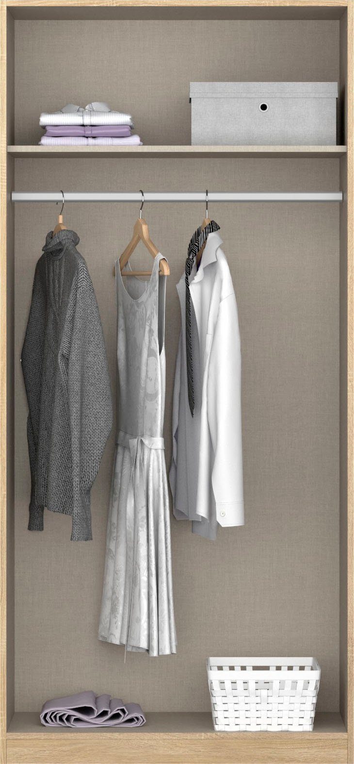 rauch Draaideurkast Kledingkast Kast Garderobe Slaapkamerkast CELLE in 4 breedtes en 2 hoogtes, optioneel met lades made in germany