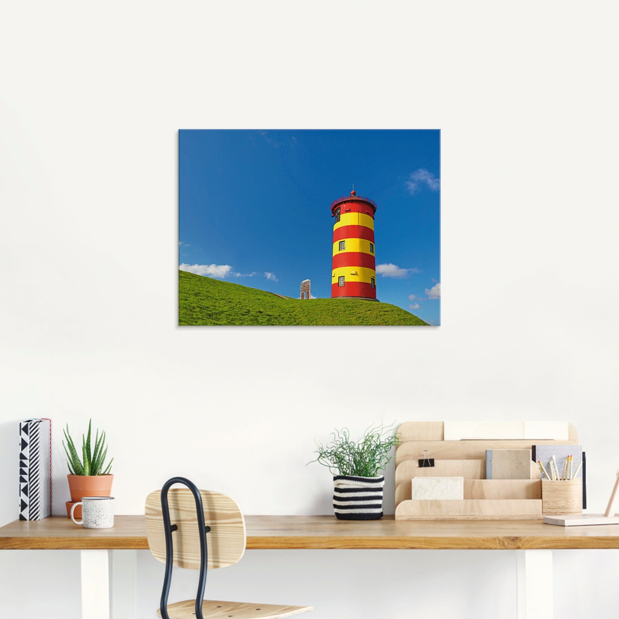 Artland Print op glas Vuurtoren van Pilsum in verschillende maten