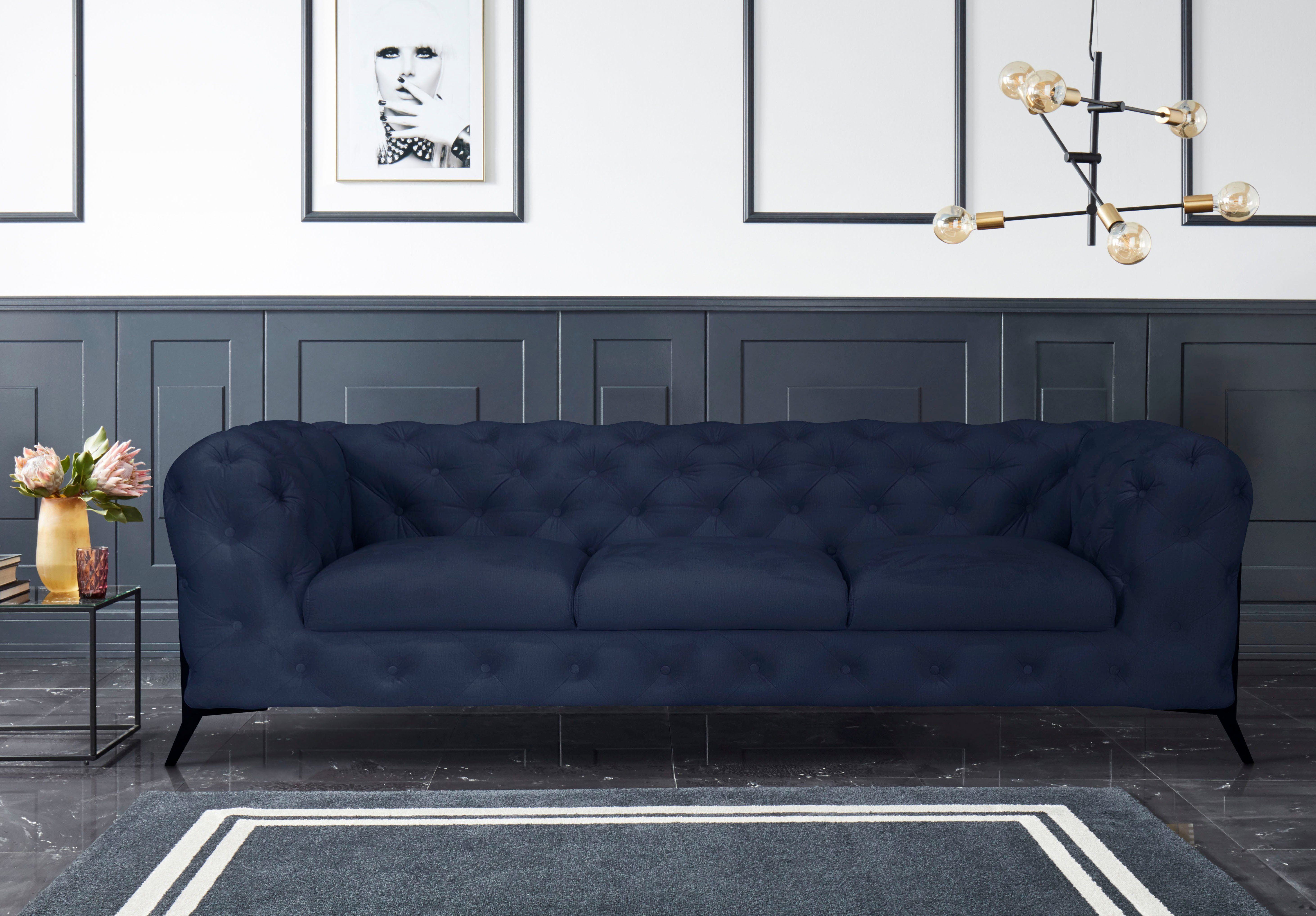 Leonique Chesterfield-bank Amaury luxueuze capitonnage, moderne chesterfield look, kleur van de poten ter keuze