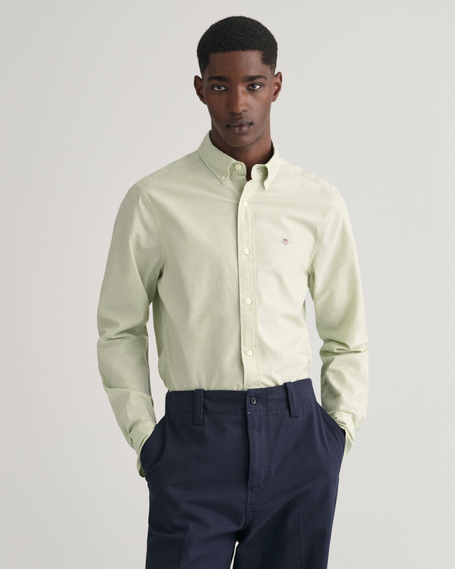 Gant Overhemd met lange mouwen Slim fit poplin overhemd licht slijtvast easy care
