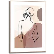reinders! wanddecoratie ingelijste afbeelding vrouw potloodtekening - abstract - rug (1 stuk) bruin