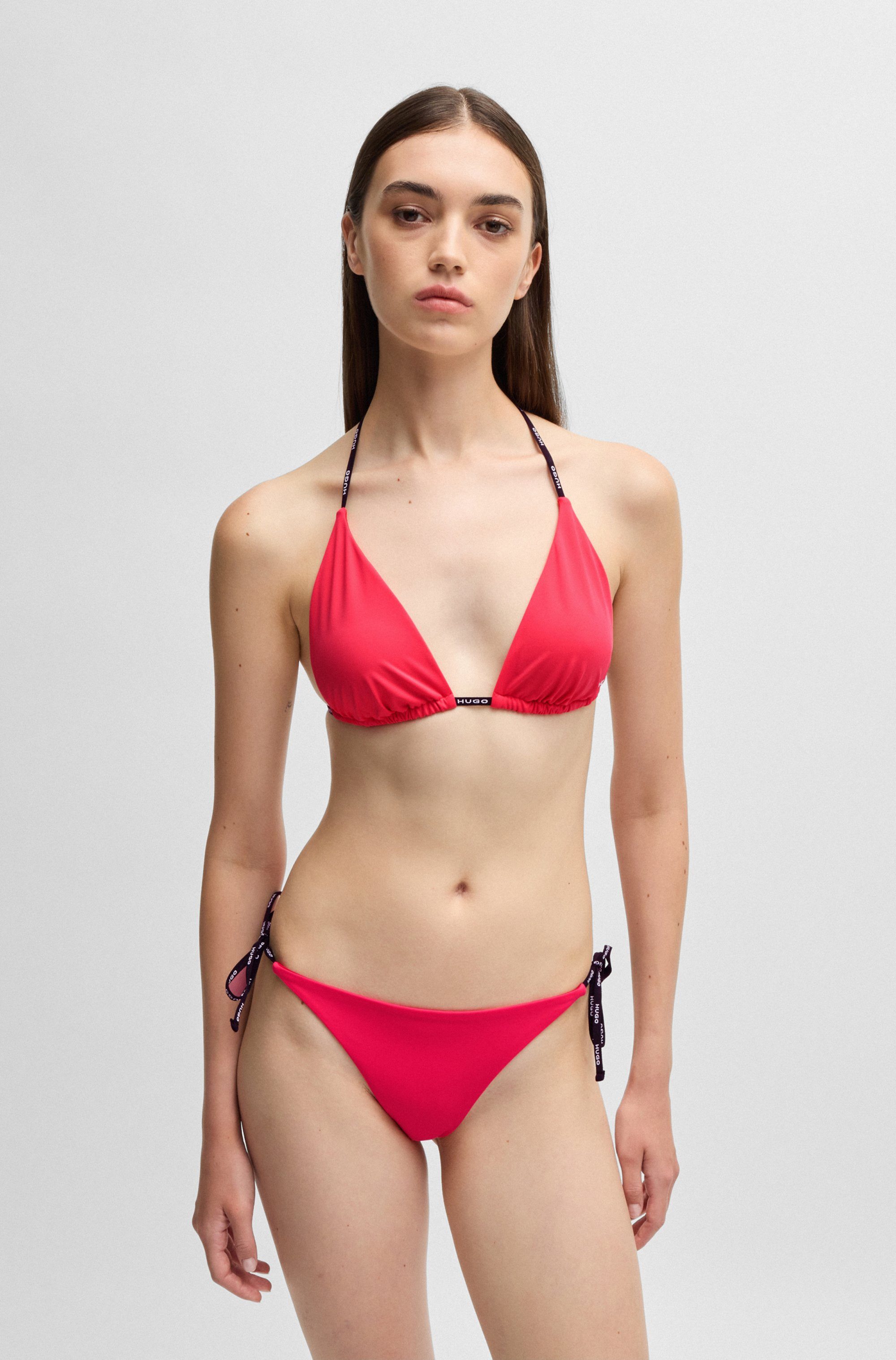 HUGO underwear Bikinibroekje PURE_SIDE TIE met contrastkleurige inzetten