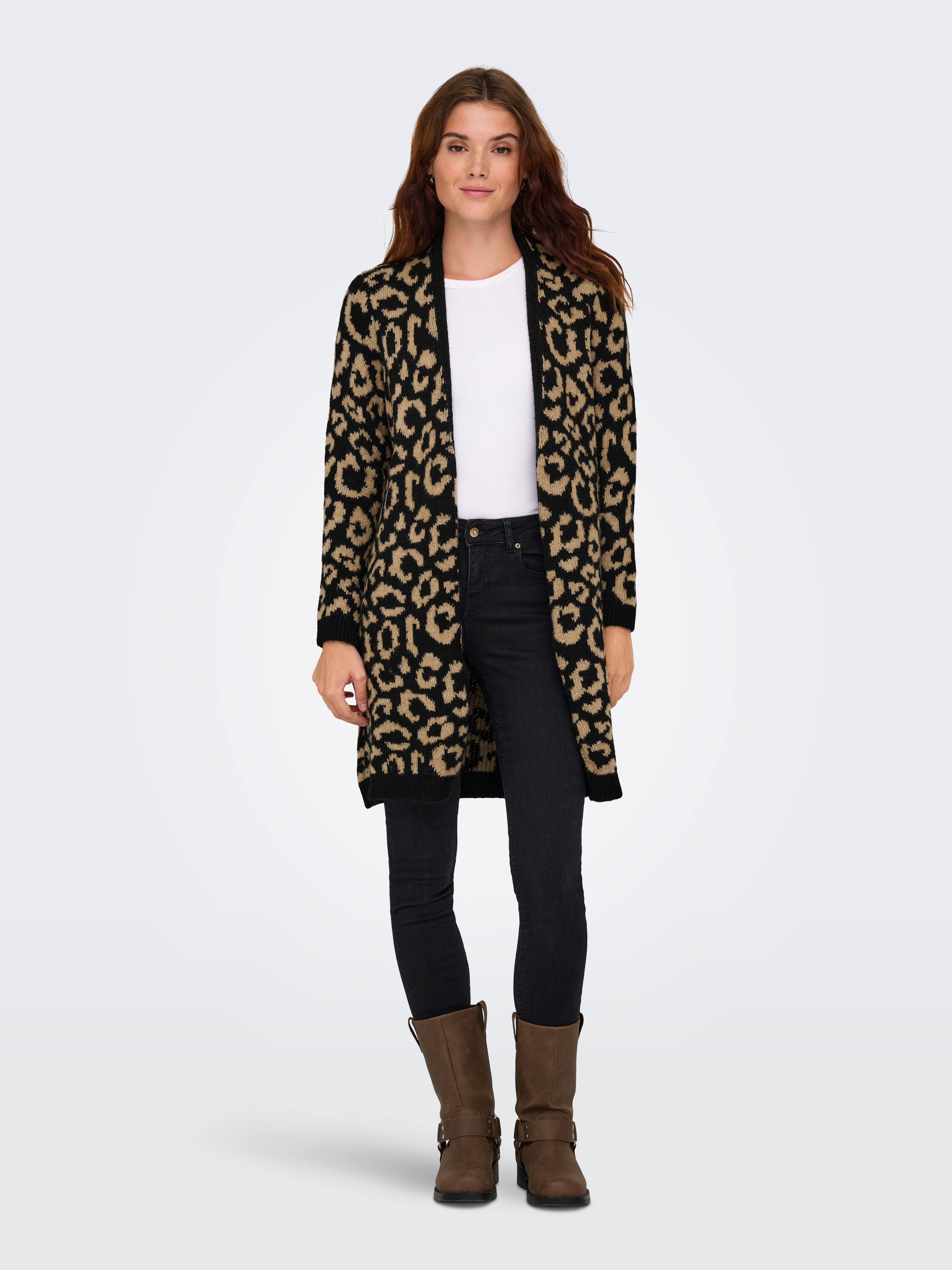 Only Vest ONLJADE ANIMAL AO LS CARDIGAN RP KNT