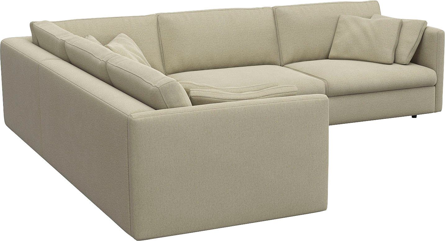 FLEXLUX Hoekbank Lovane, elegant en tijdloos, comfortabel, L-vorm Zacht en zeer comfortabel, grote zitdiepte op koudschuim, inclusief sierkussen