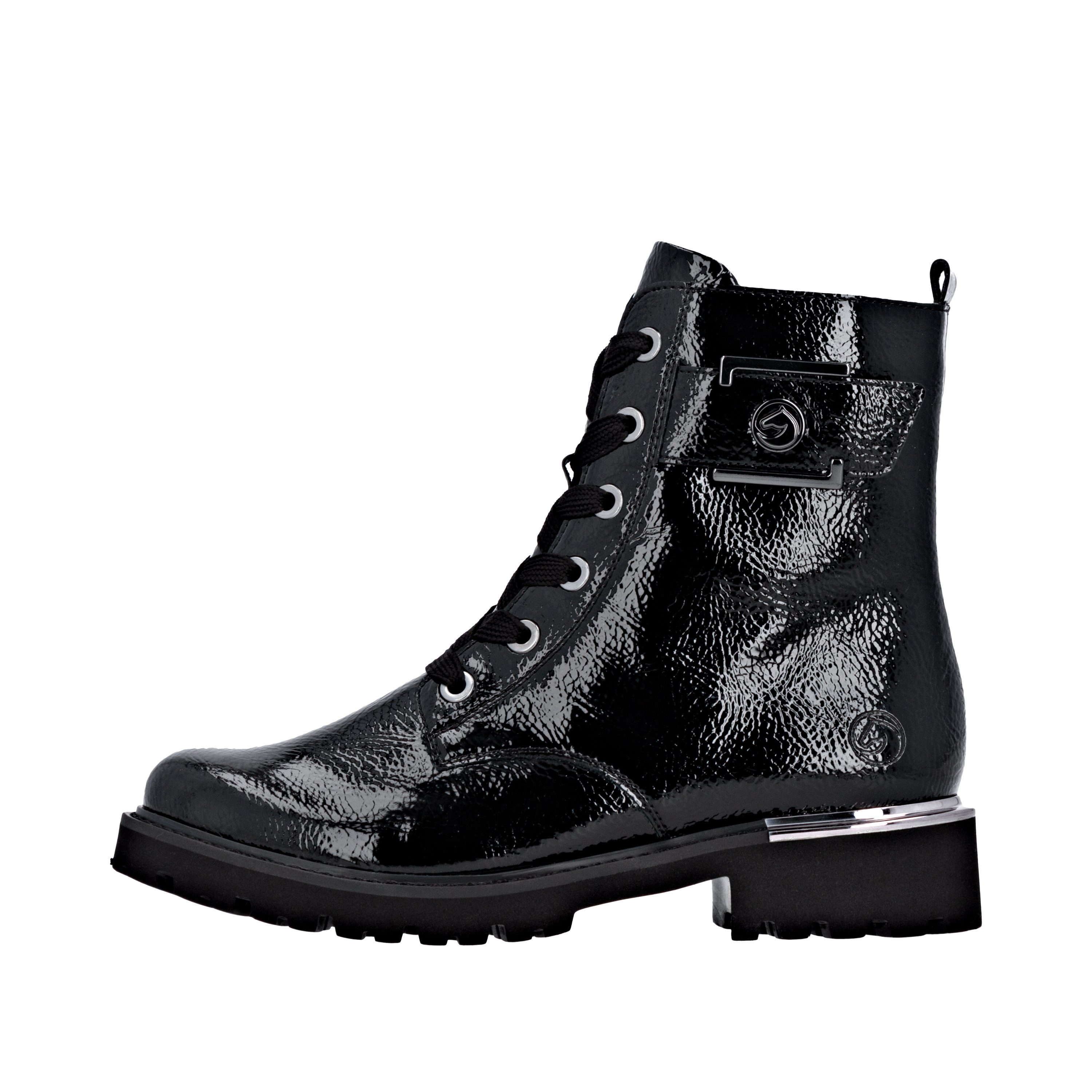 Remonte Veterlaarsjes , blokhak, veterschoenen in krokodillenlook, binnenrits
