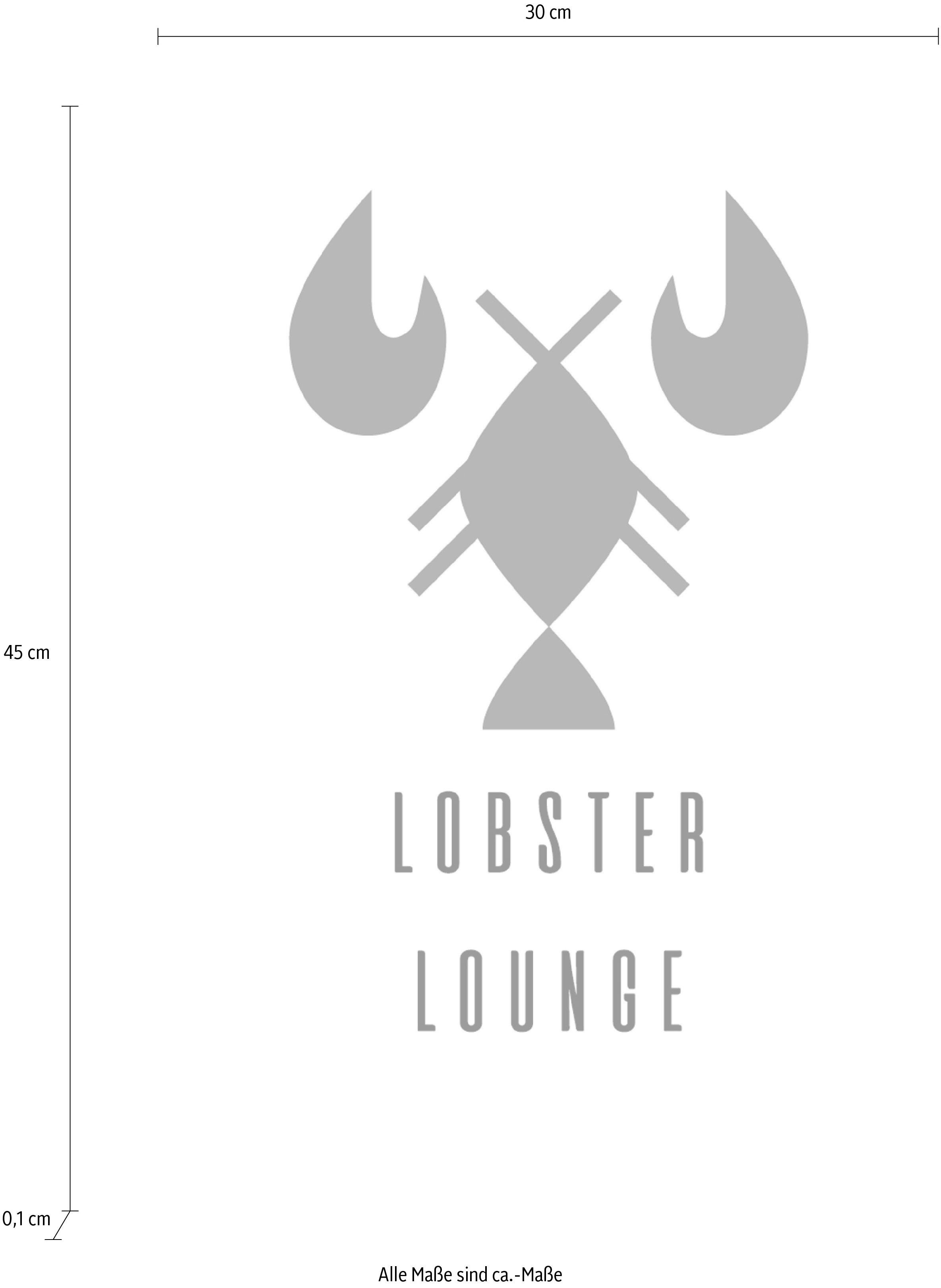queence Sierobject voor aan de wand LOBSTER LOUNGE Stalen bord, blikken bord, spreuk, grappig, wanddecoratie, retro, 20x30cm