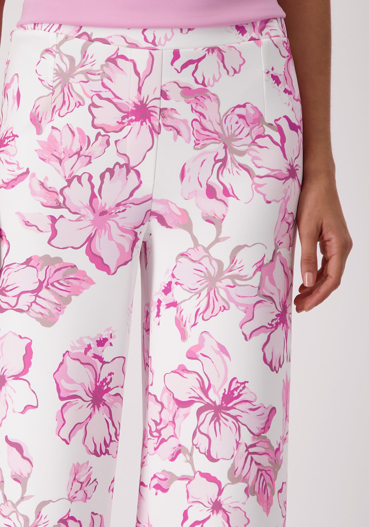 Monari Stoffen broek met bloemenprint